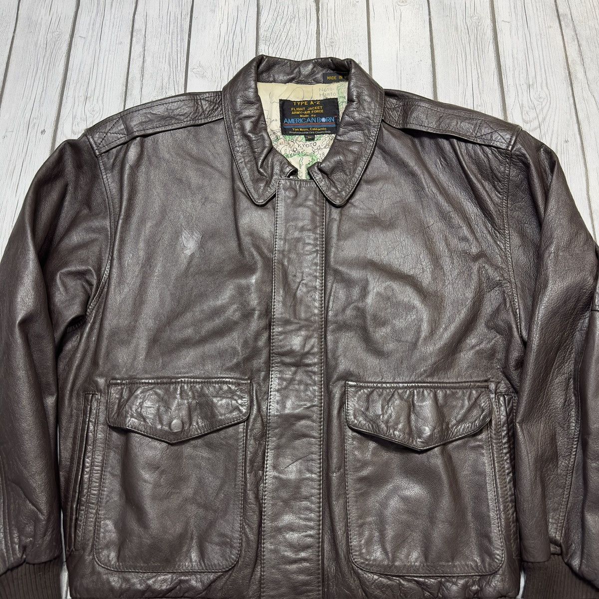 Vintage Vintage American Born A-2 Flight Jacket Size US L / EU 52-54 / 3 - 3 Thumbnail