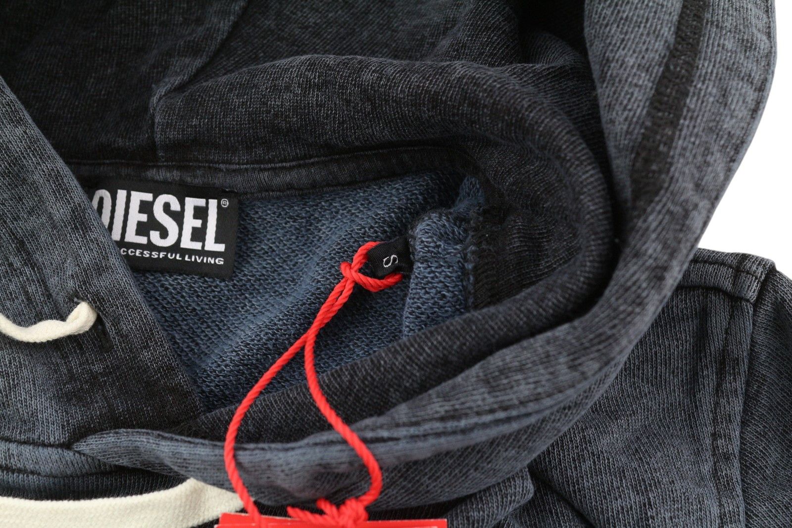 Diesel S-Ginn-Hood-E1 Men Hoodie S Washed Grey Distress 41050 Size US S / EU 44-46 / 1 - 7 Thumbnail