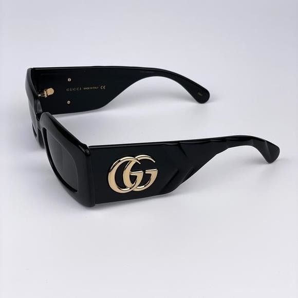 Gucci Authentic- New - Gucci Black Gray Gg0811s 001 Logo Rectangle Size ONE SIZE - 11 Thumbnail
