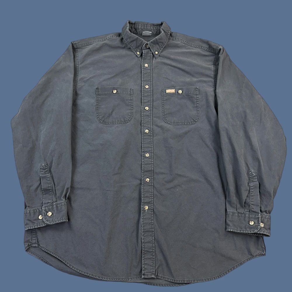 Carhartt VINTAGE Carhartt Shirt Mens 2XL Gray Button-Down Workwear Heavyweight Y2K Mens Size US XXL / EU 58 / 5 - 1 Thumbnail