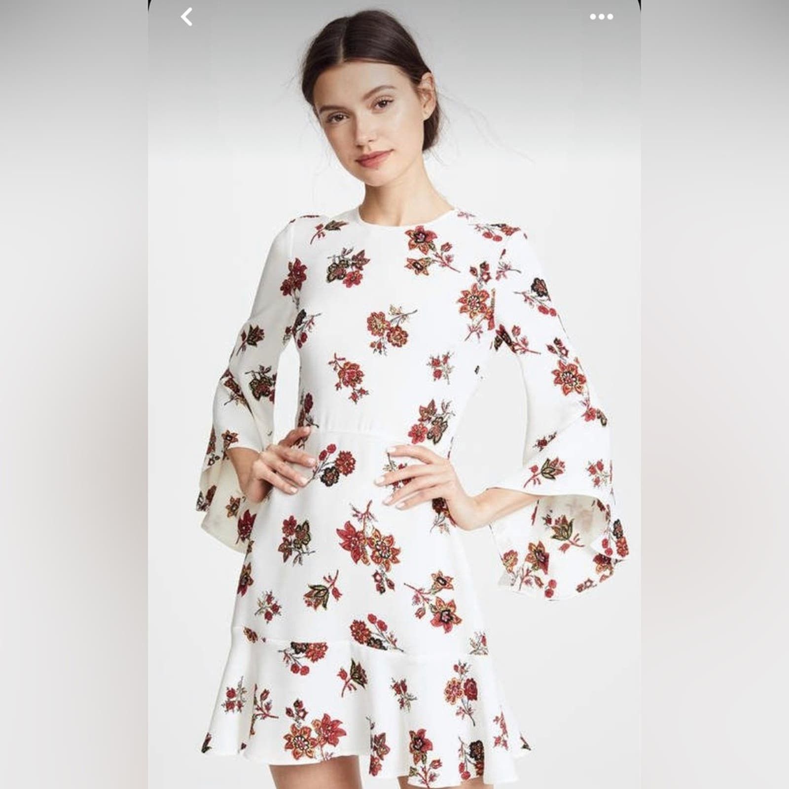 image of Alexander Lee Chang A.l.c. Cassidy Silk Mini Dress White Floral Size 4, Women's