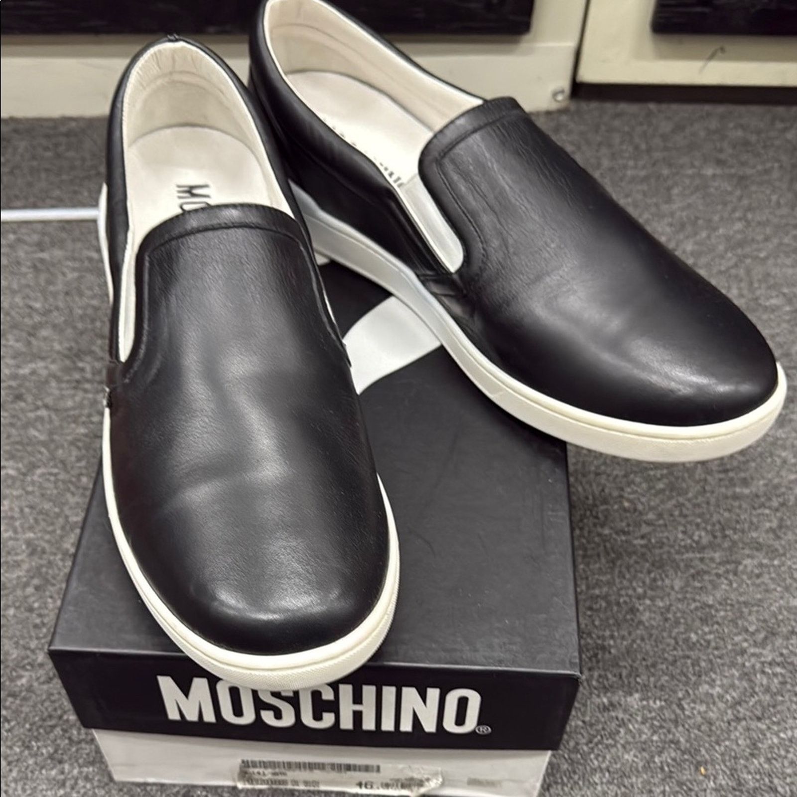Moschino NWT Moschino Black Slip-On Men's Shoes Size 46 US 13 Size US 13 / EU 46 - 1 Thumbnail