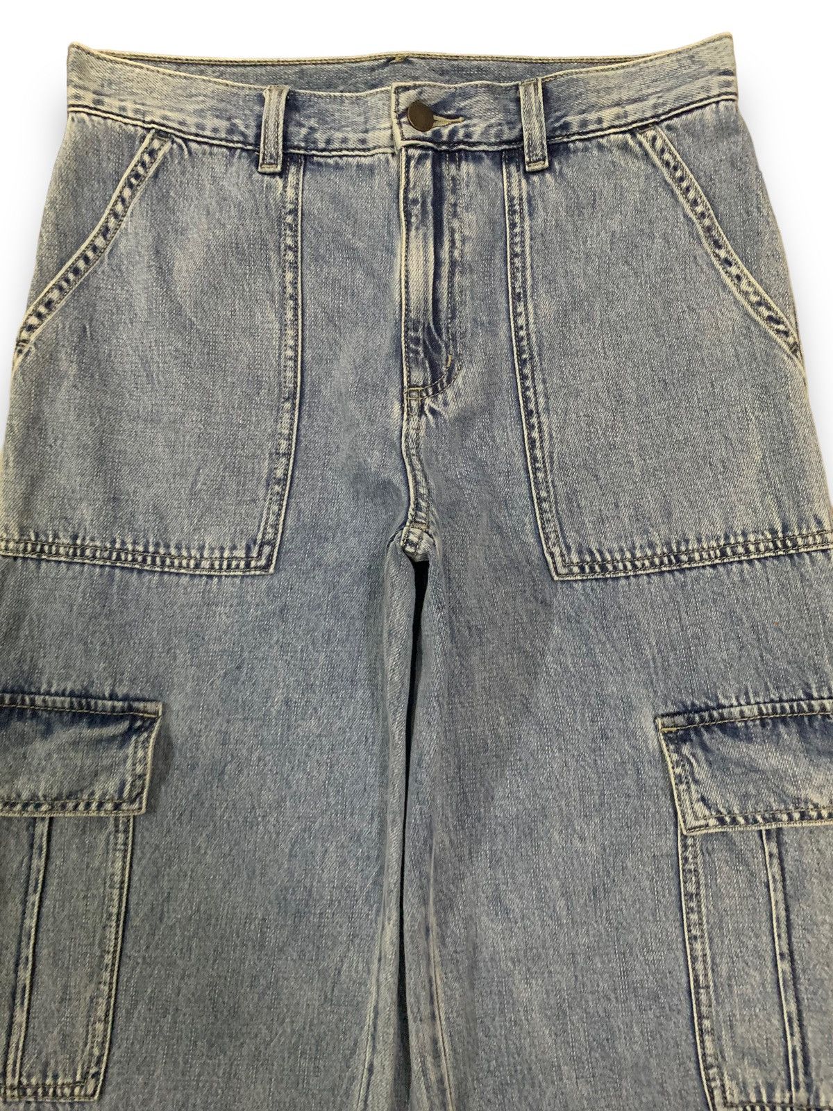 GU × Japanese Brand × Jun Takahashi Vintage Japanese Brand GU Baggy Fatigue Cargo Jeans Size US 30 / EU 46 - 5 Thumbnail