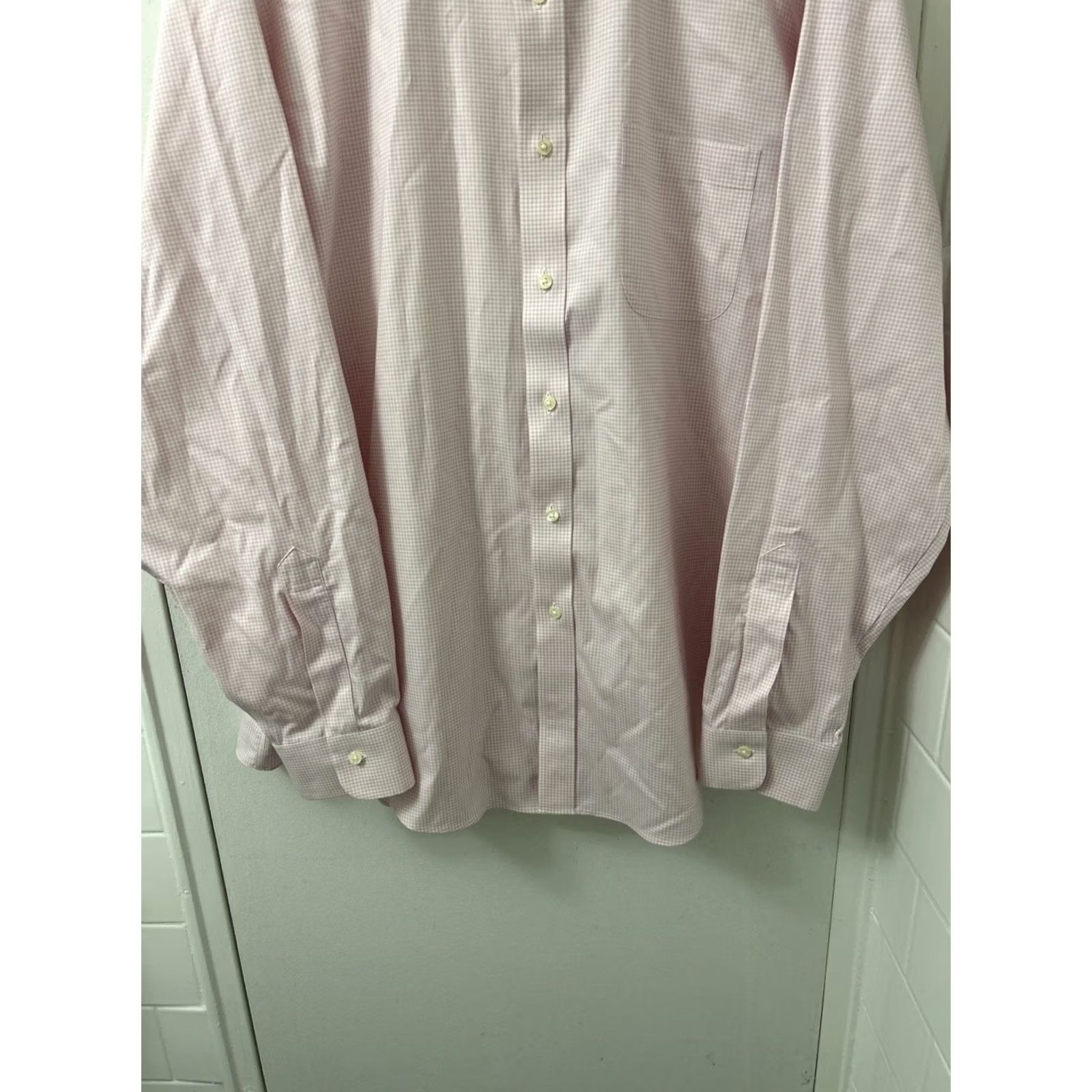 Brooks Brothers Brooks Brothers Shirt Mens 17 Pink Plaid Non Iron Stretch Supima Button Up L/S Shirt Size US XL / EU 56 / 4 - 3 Thumbnail