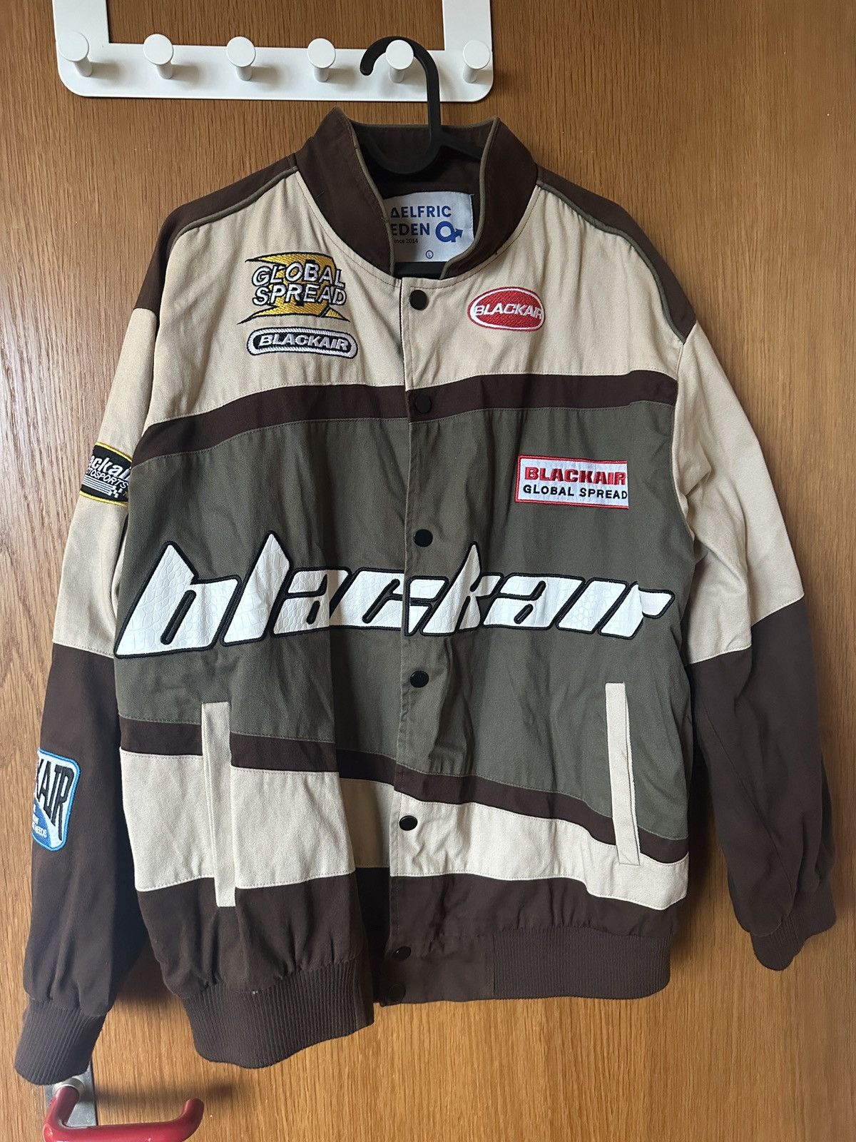 Vintage AELFRIC EDEN BROWN BLACKAIR MOTOSPORTS JACKET Size US M / EU 48-50 / 2 - 2 Thumbnail