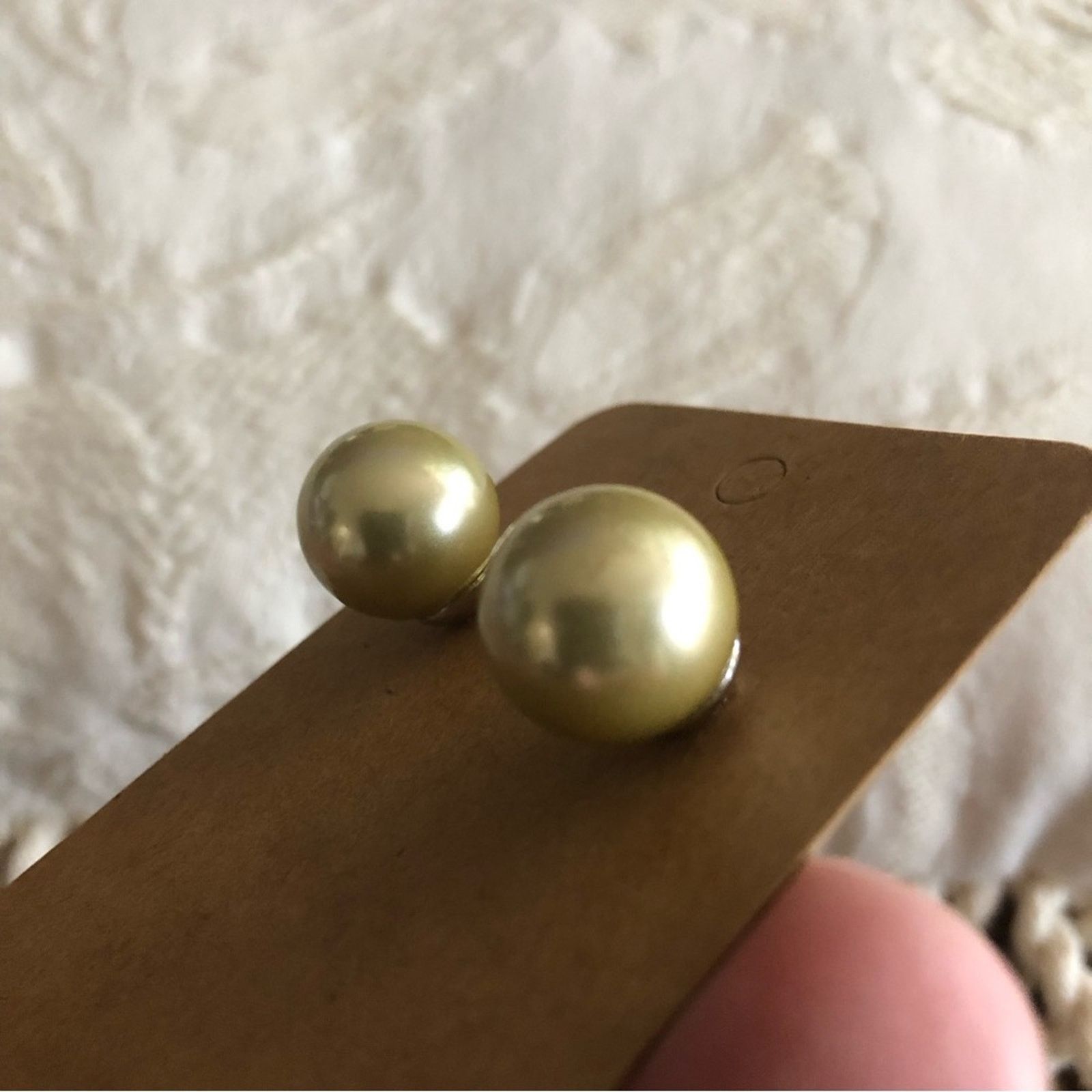 Vintage Vintage golden faux pearls pierced earrings Size ONE SIZE - 4 Thumbnail