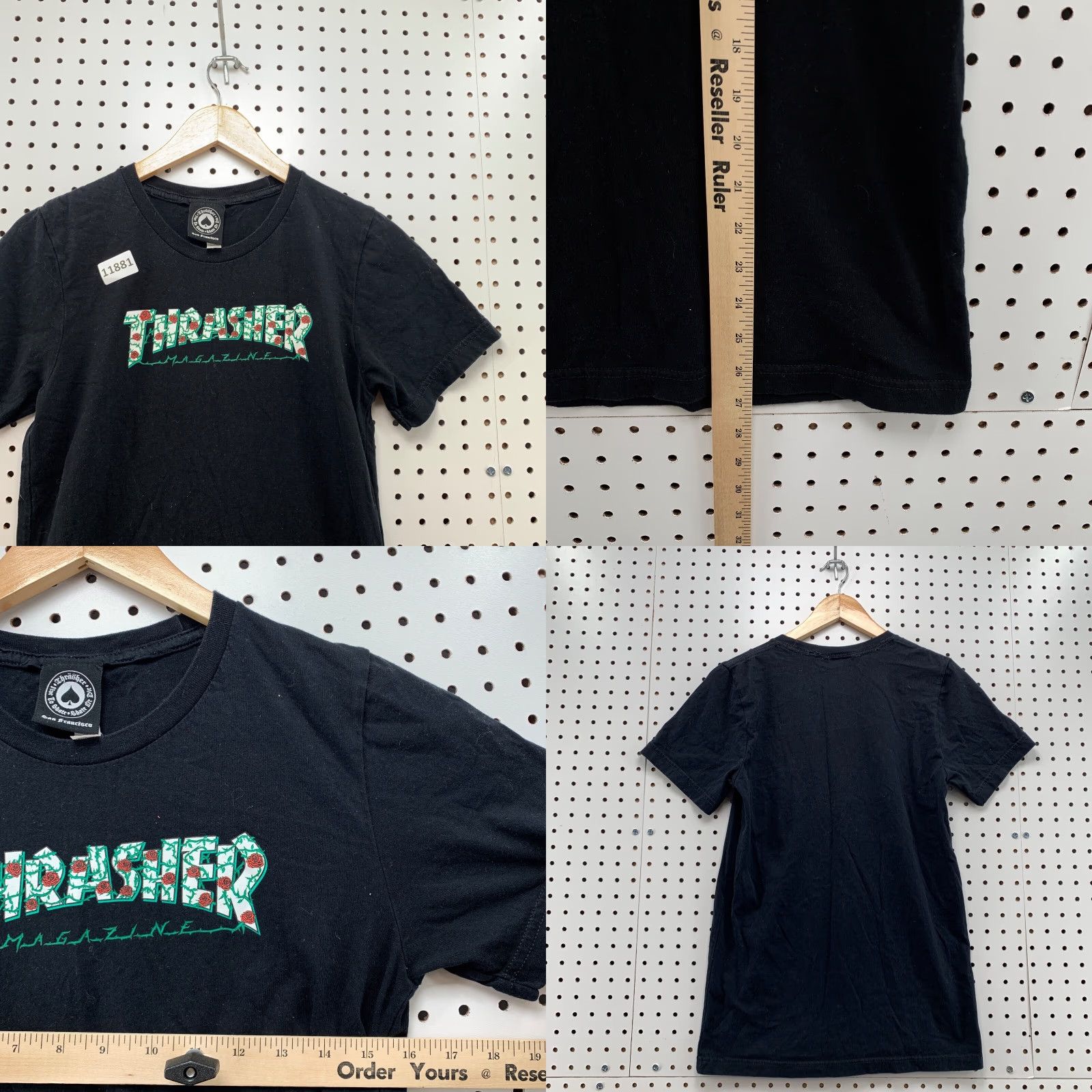 Thrasher Thrasher Shirt Small Adult Black Roses Green Graphic Short Sleeve Sz S Size US S / EU 44-46 / 1 - 8 Thumbnail