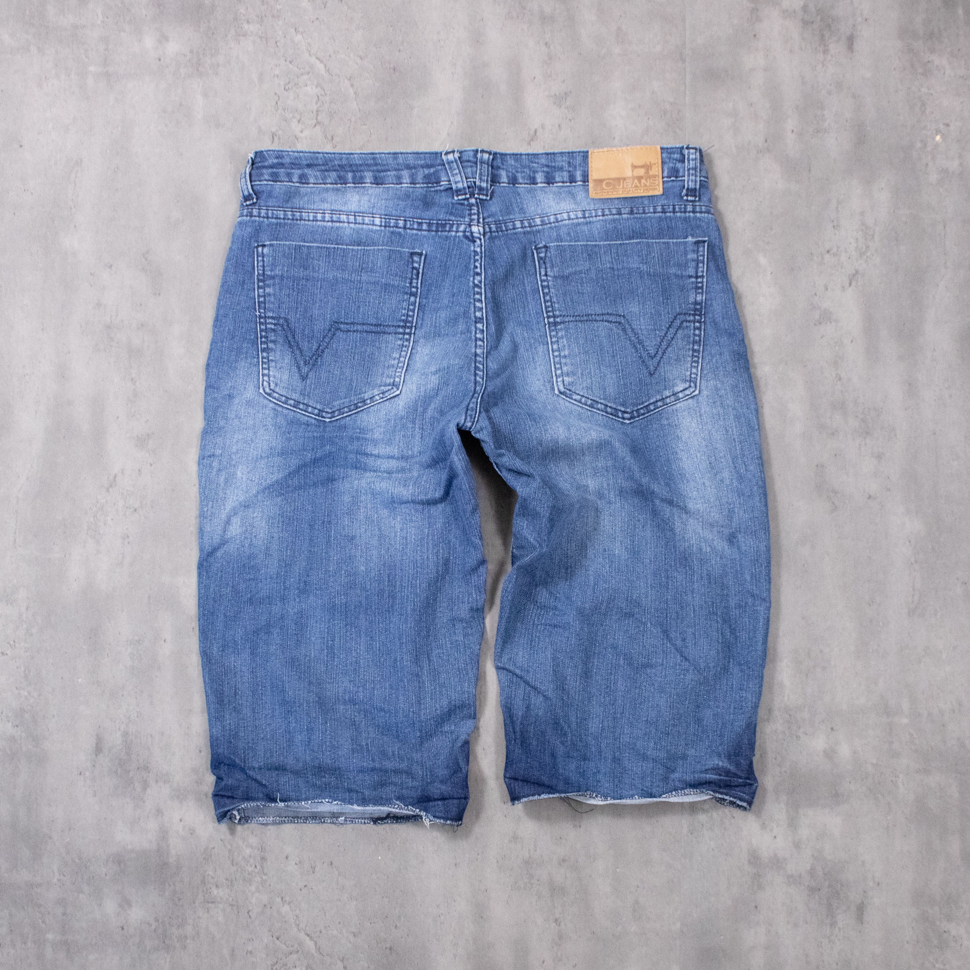 Japanese Brand Y2K 2000's Long Inseam Fit Mid Jort Denim Short Capris Size US 35 - 8 Thumbnail