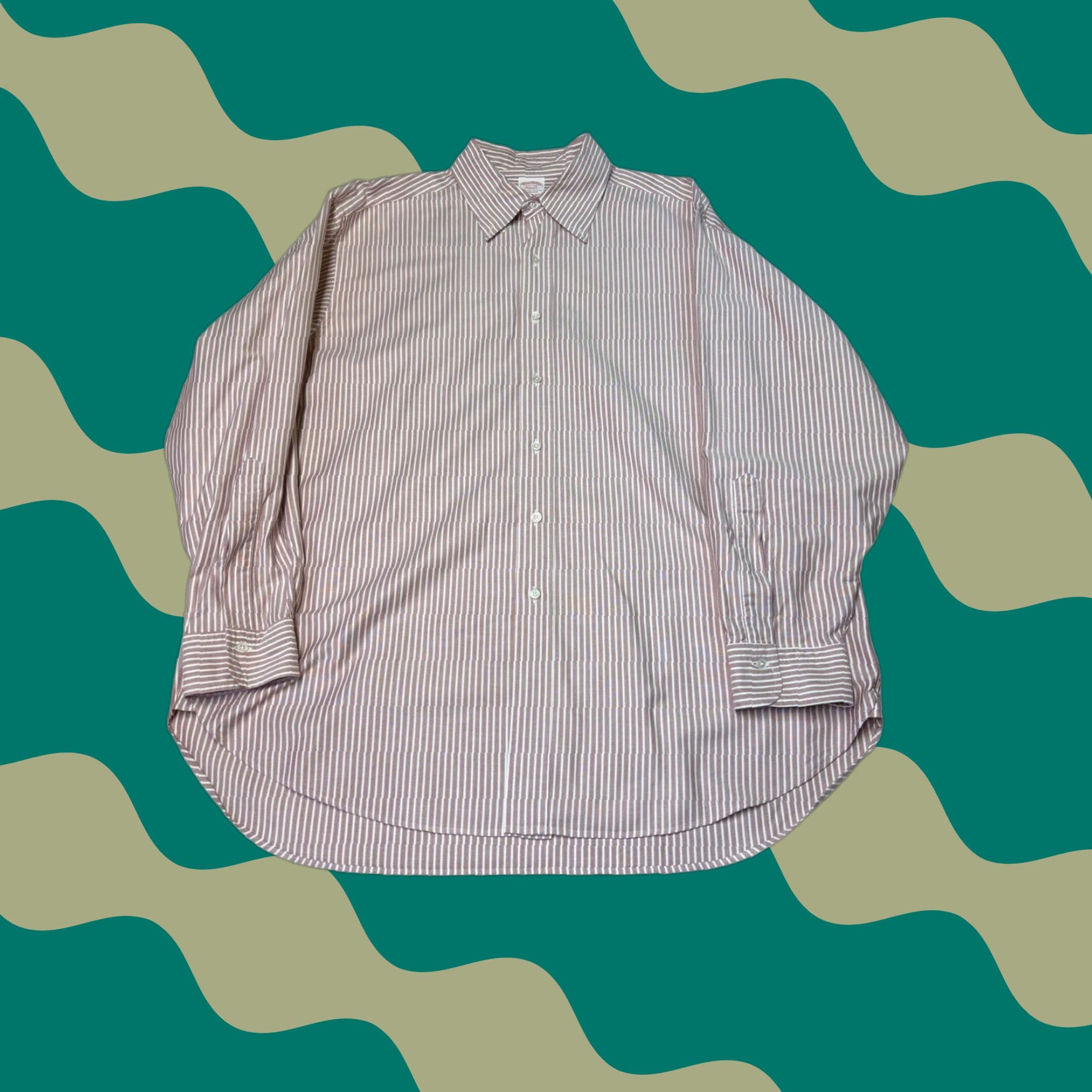 Brooks Brothers VINTAGE Brooks Brothers Makers Madison Shirt Mens 17.5-34 Red White Cotton USA Dress Shirt Striped Madison Button-Down Long Sleeve Size US XXL / EU 58 / 5 - 1 Thumbnail
