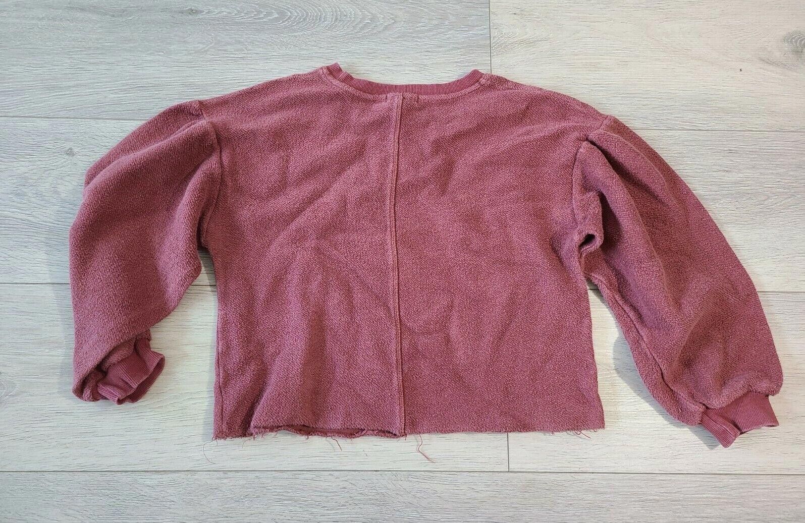 Designer Mod Ref Sweatshirt Crop Mauve Maroon Terry balloon Grunge Size S / US 4 / IT 40 - 3 Thumbnail