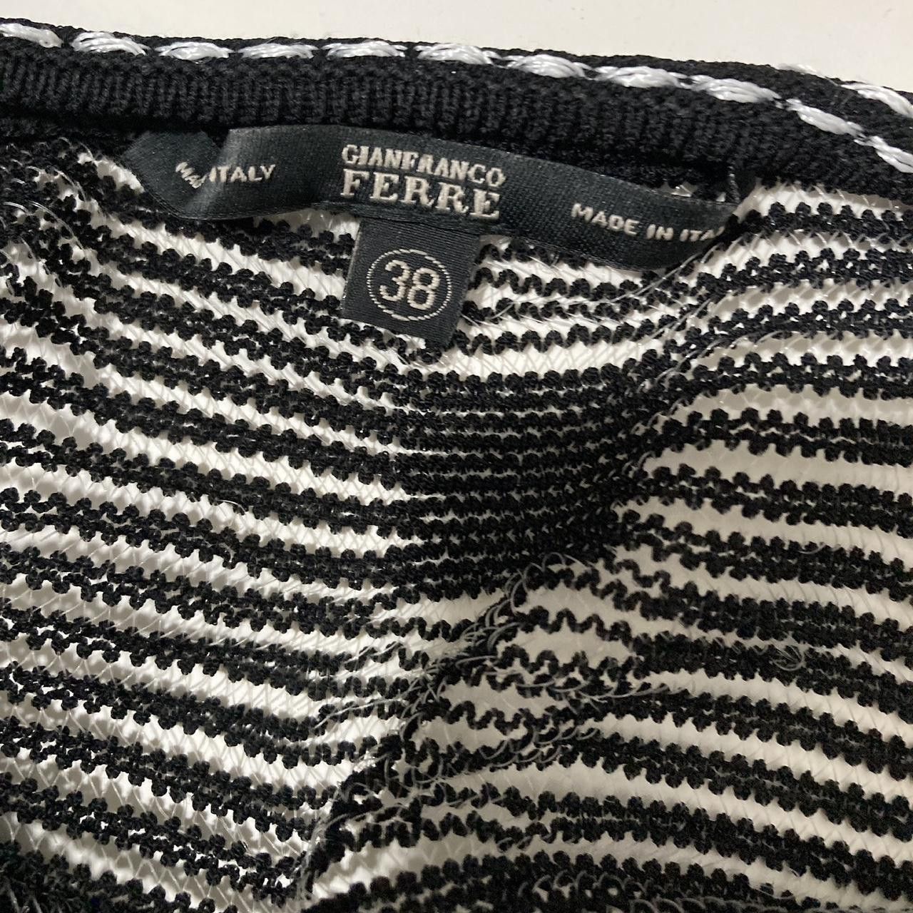 Gianfranco Ferre gianfranco ferré 90s black & white crochet mesh maxi dress Size S / US 4 / IT 40 - 5 Thumbnail