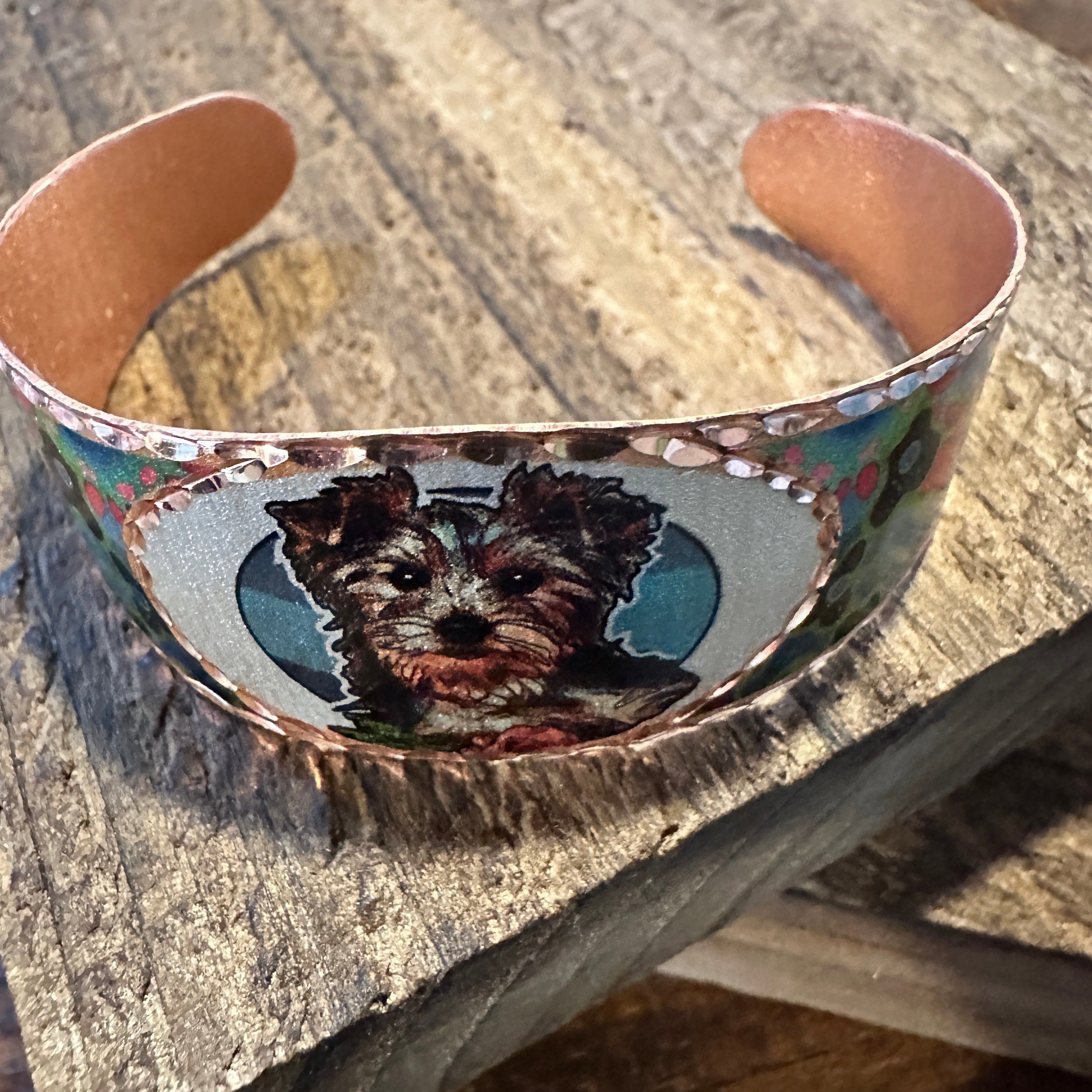 Other Handmade Boho Copper Wide Cuff Bracelet, Diamond Cut Yorkshi Size ONE SIZE - 9 Thumbnail
