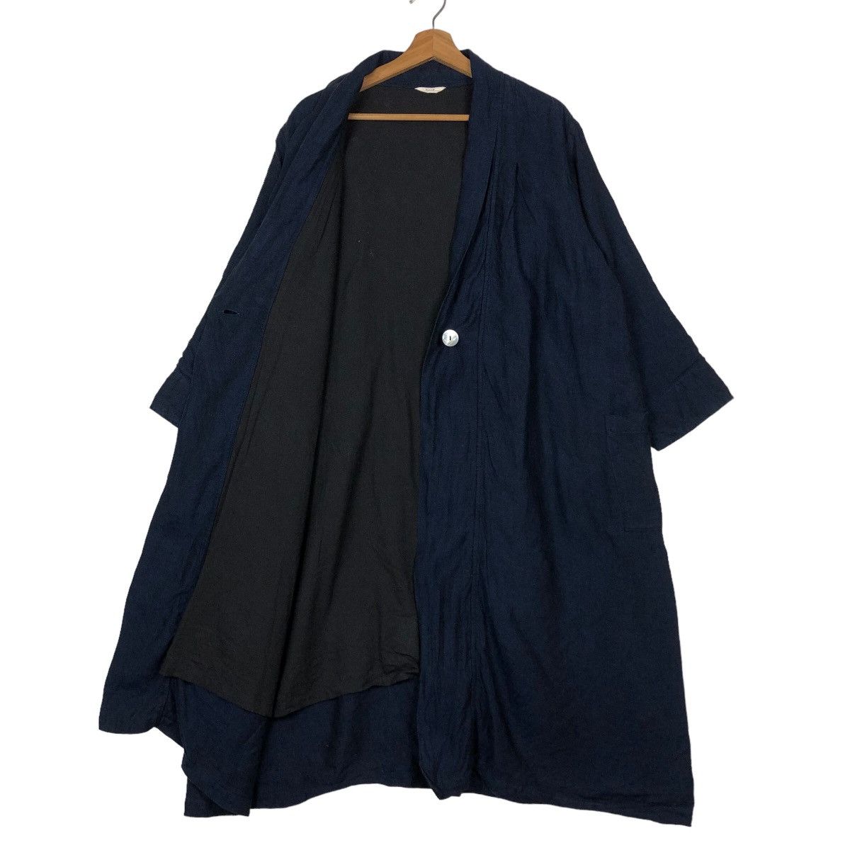 Issey Miyake 🔥Rich Black Long Jacket Double Breast Inspire Issey Miyake Size US M / EU 48-50 / 2 - 11 Thumbnail