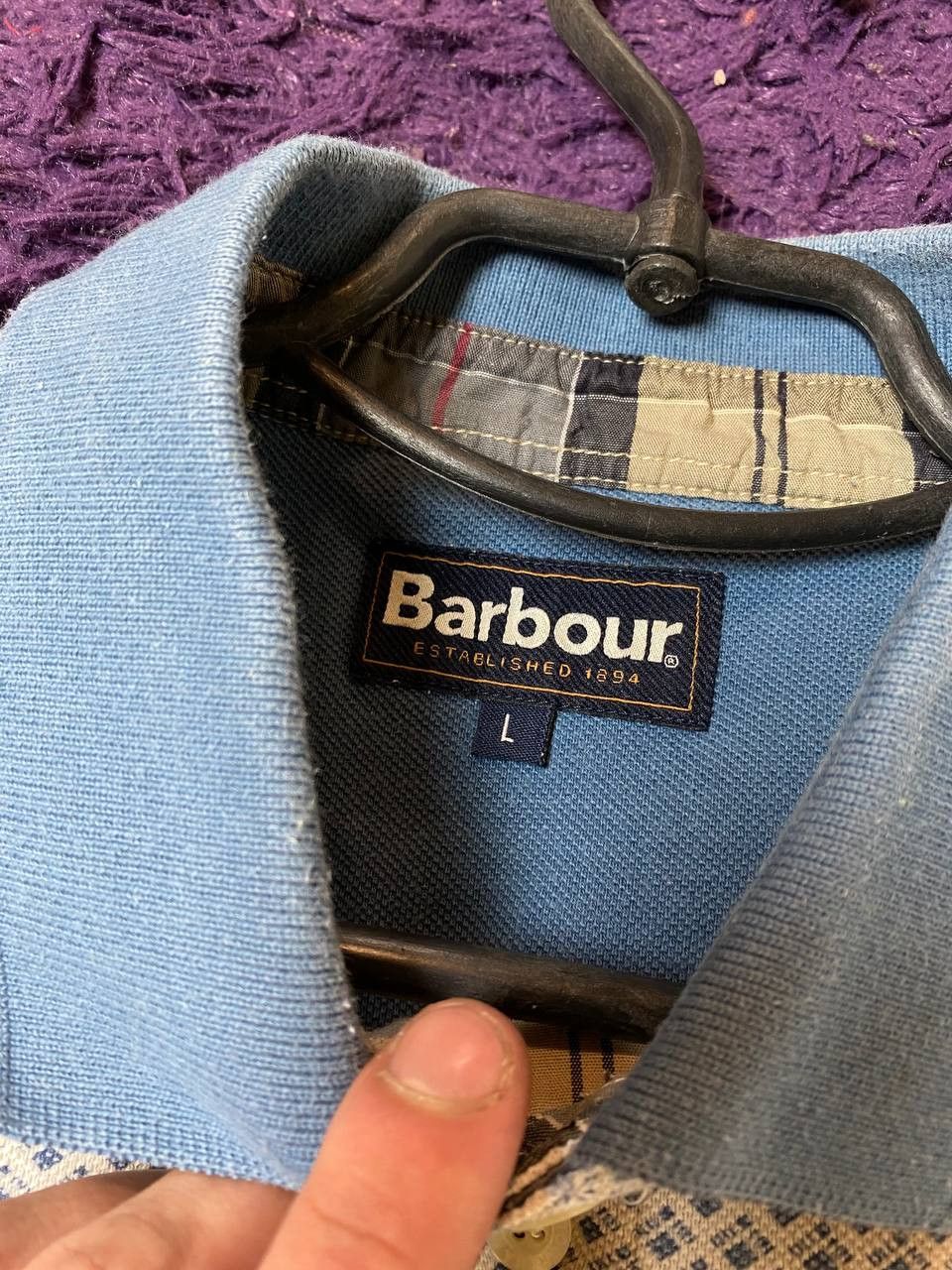 Barbour × Vintage Vintage Barbour Luxury Designer Polo Rugby Shirt Size US L / EU 52-54 / 3 - 2 Thumbnail
