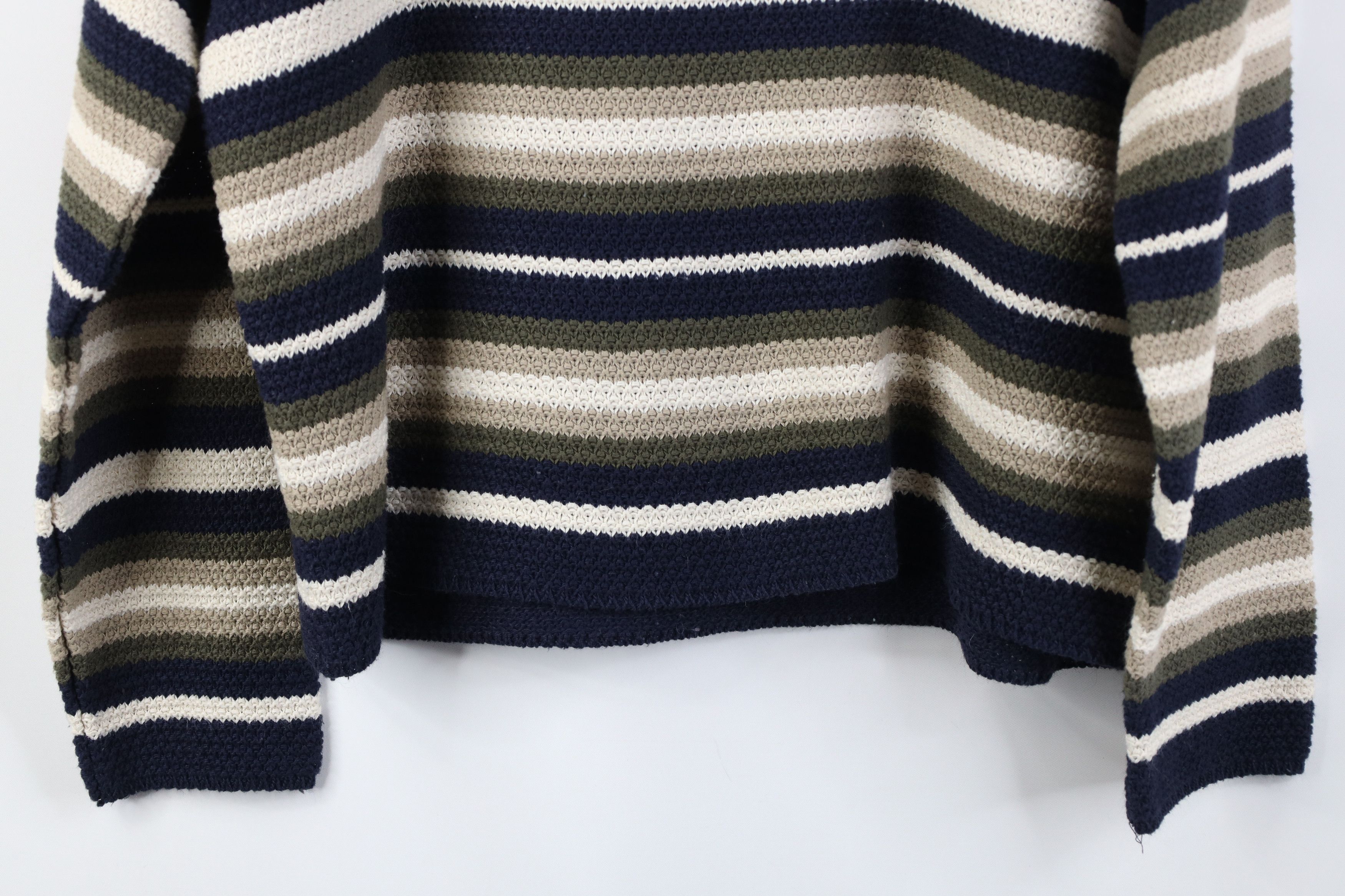 Vintage Vintage 90s Y2K Streetwear Cropped Boxy Fit Striped Sweater Size L / US 10 / IT 46 - 11 Thumbnail