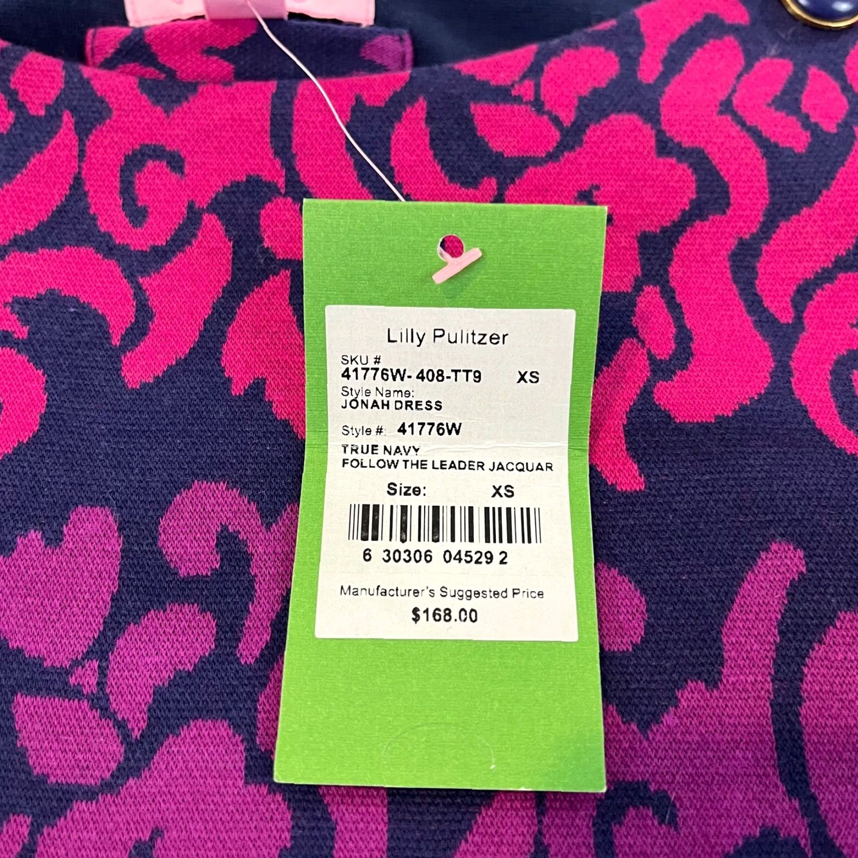 Lilly Pulitzer Lilly Pulitzer Jonah Dress Womens XS True Navy Follow The Leader Jacquard NEW Size XS / US 0-2 / IT 36-38 - 6 Thumbnail