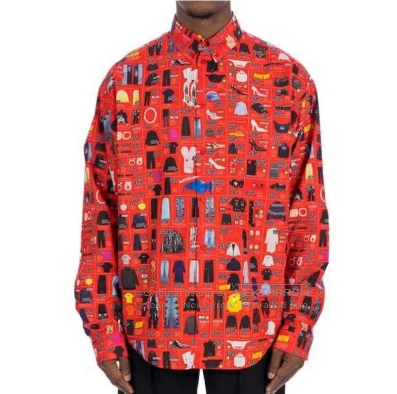 Balenciaga Balenciaga size 37 Red full-printed shirt Size US M / EU 48-50 / 2 - 1 Thumbnail