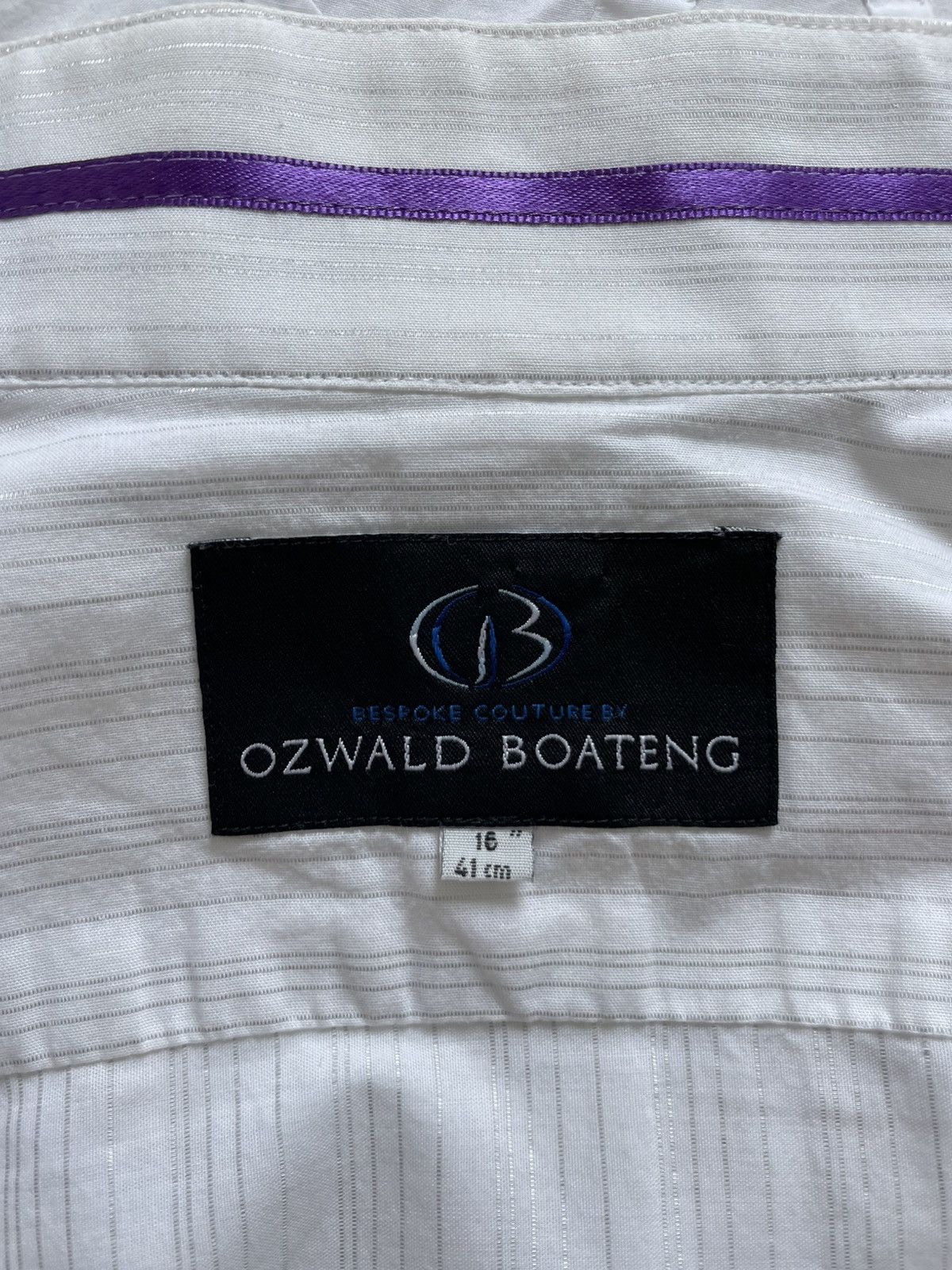 Ozwald Boateng Refined Ozwald Boateng Shirt with Silver Pinstripe Size 42R - 10 Thumbnail