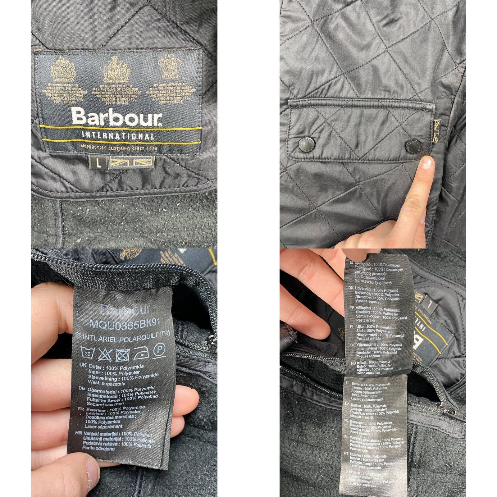 Barbour Barbour Barbour International Ariel Polarquilt Jacket Men L Black Quilted Regular Zip Size US L / EU 52-54 / 3 - 10 Thumbnail