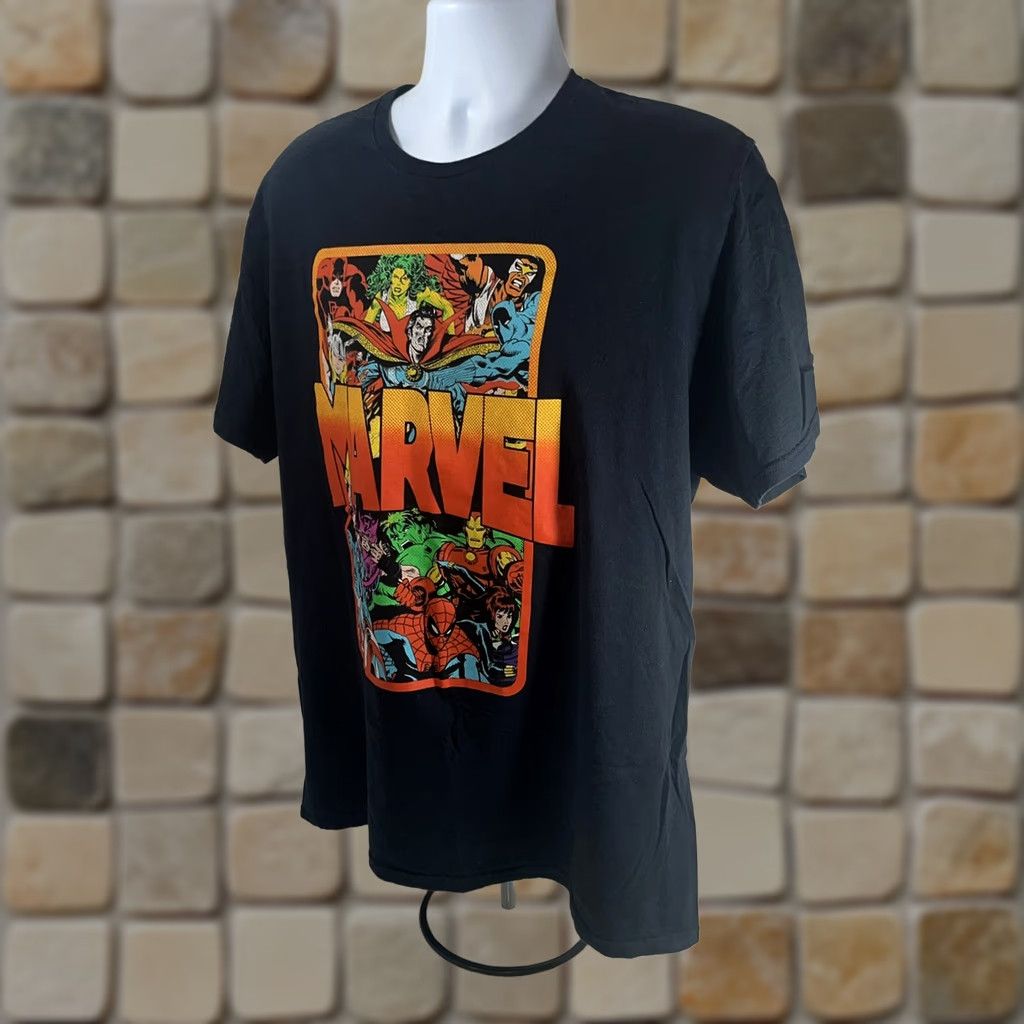 Vintage VINTAGE Marvel Group Graphic Shirt Men 2XL Black Crew Neck Short Sleeve Cotton RN#86947 Size US XXL / EU 58 / 5 - 1 Thumbnail