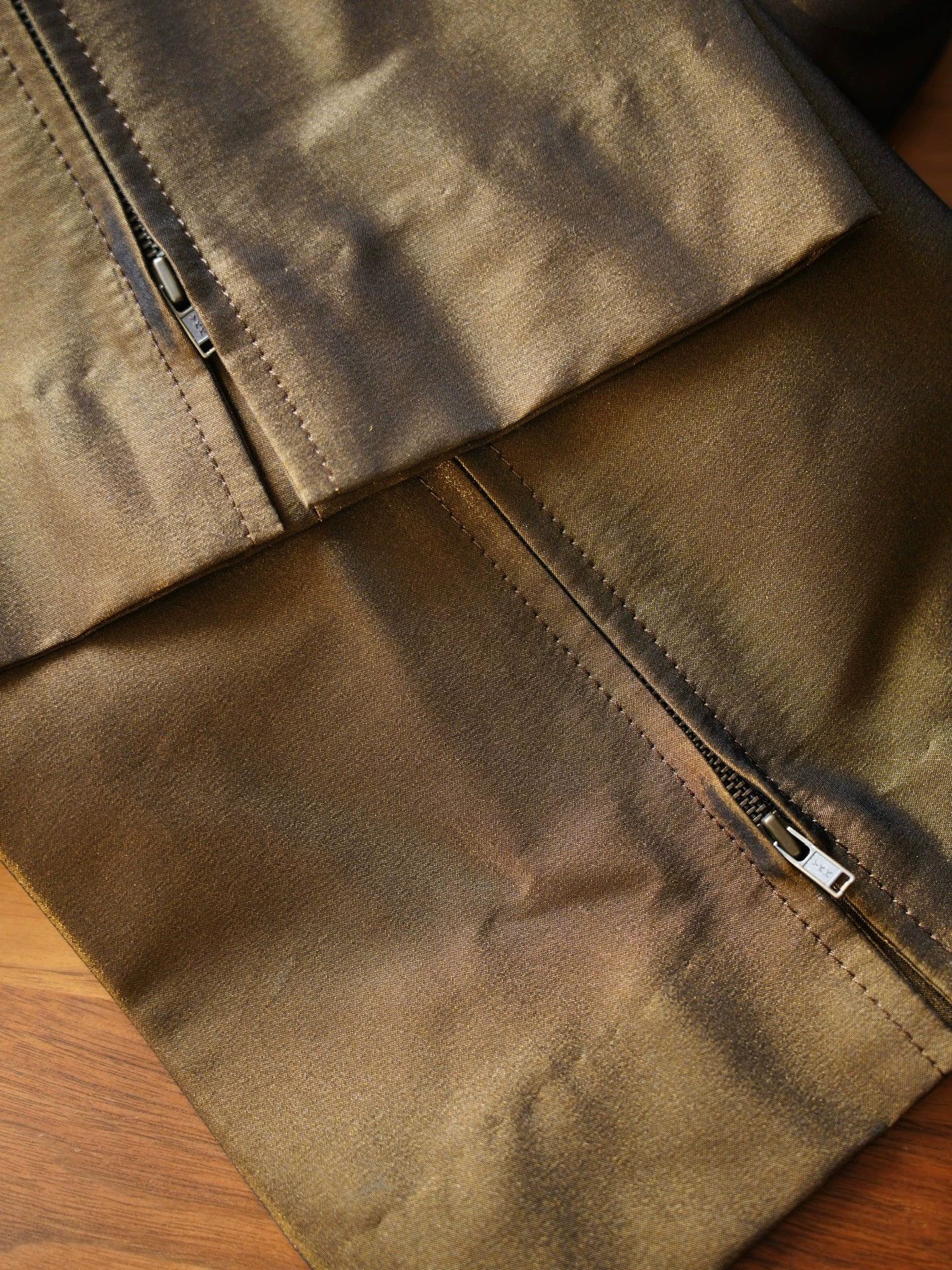 Other Vintage Brown Shiny 3PC Suit Pants+Belt 38 (XS-S) Size XS / US 0-2 / IT 36-38 - 6 Thumbnail
