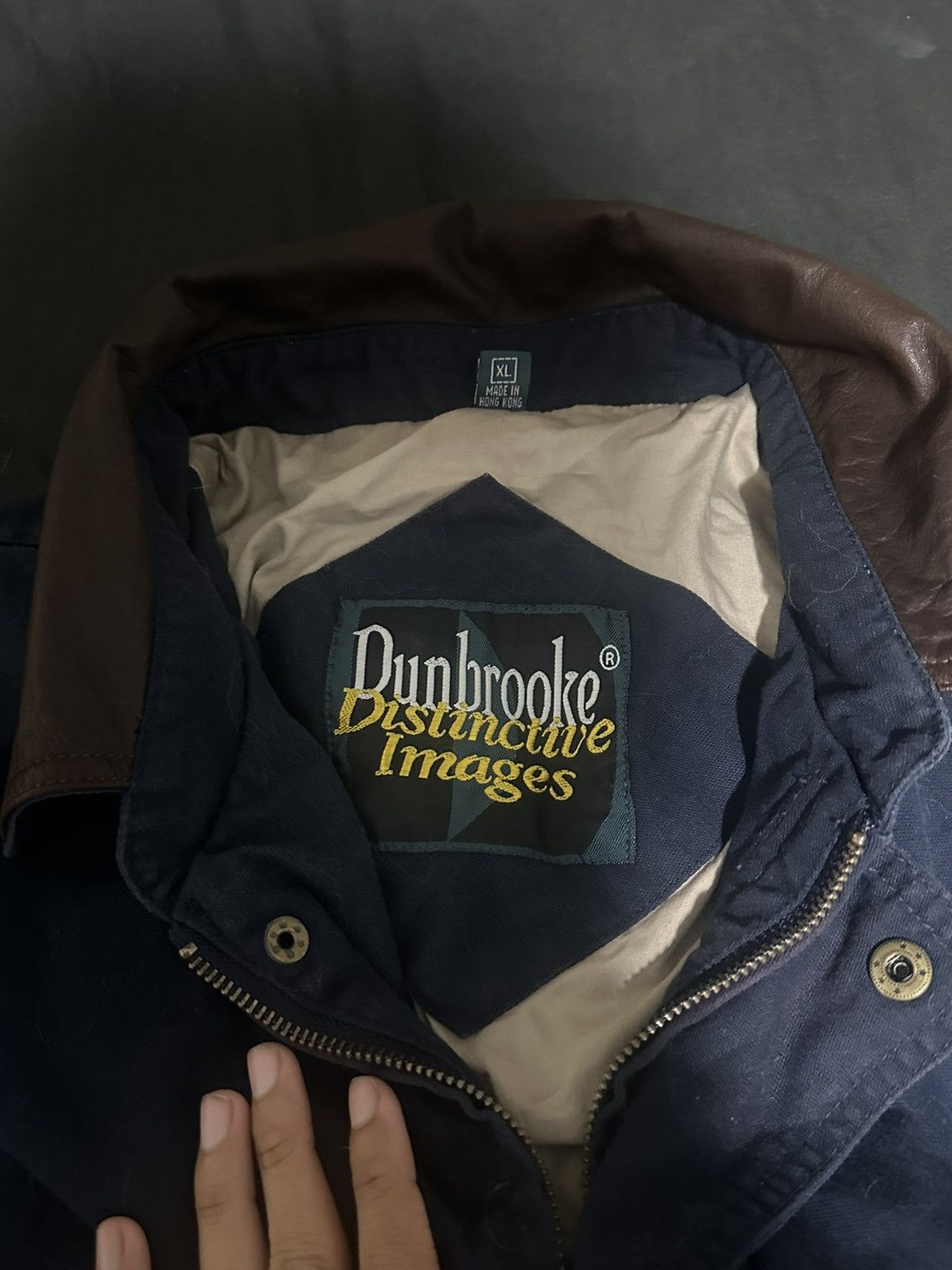 Dunbrooke Vintage 90s Dunbrooke Canvas Work Jacket (Leather Collar) Size US XL / EU 56 / 4 - 3 Thumbnail