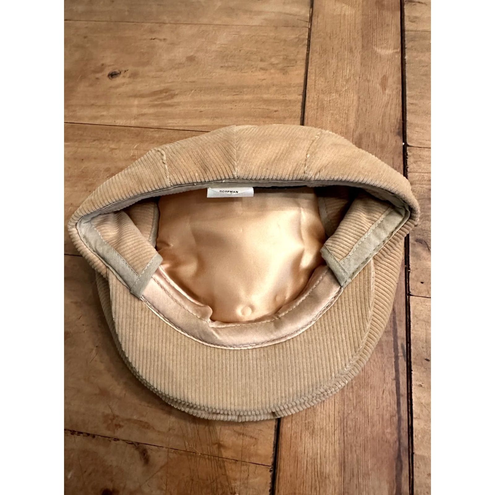 Disney VINTAGE Dorfman Pacific Hat Cap Beige Corduroy Paper Boy Cabby Small Mens Size ONE SIZE - 5 Thumbnail