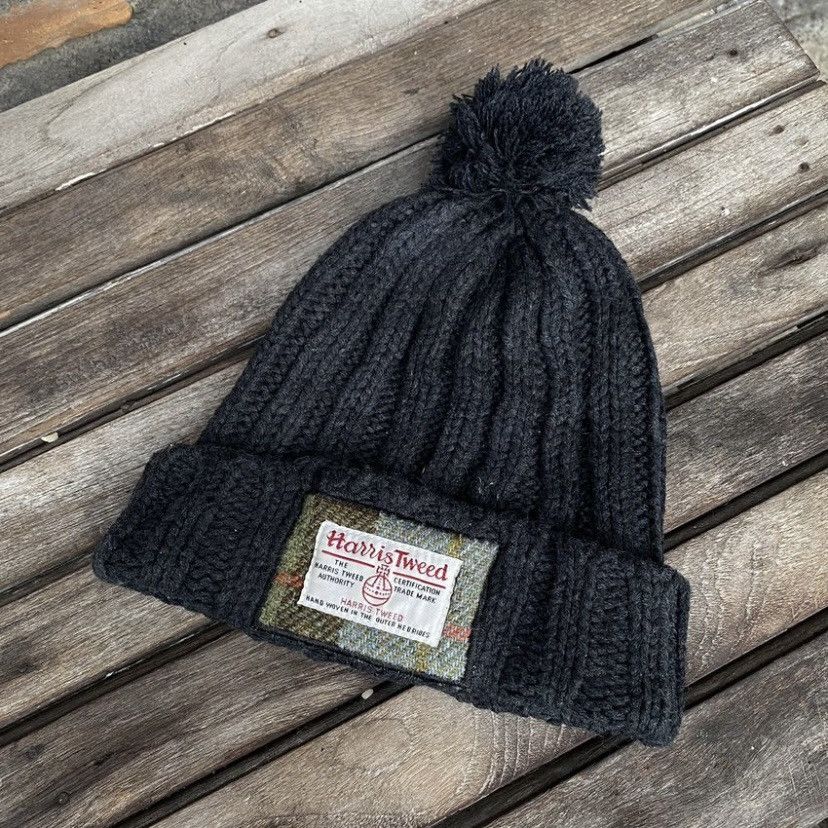 Designer × Harris Tweed × Vintage Harris tweed pom beanie hats Size ONE SIZE - 1 Thumbnail