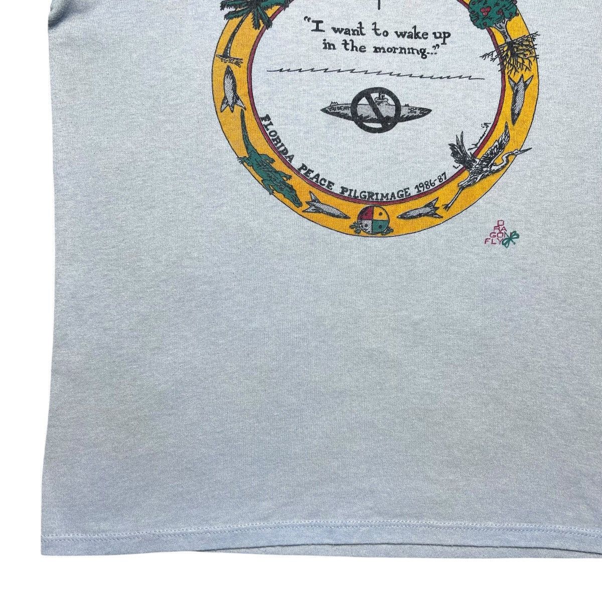 Vintage Vintage 1987 Florida Peace Pilgrimage No Nukes T-Shirt Size US M / EU 48-50 / 2 - 6 Thumbnail