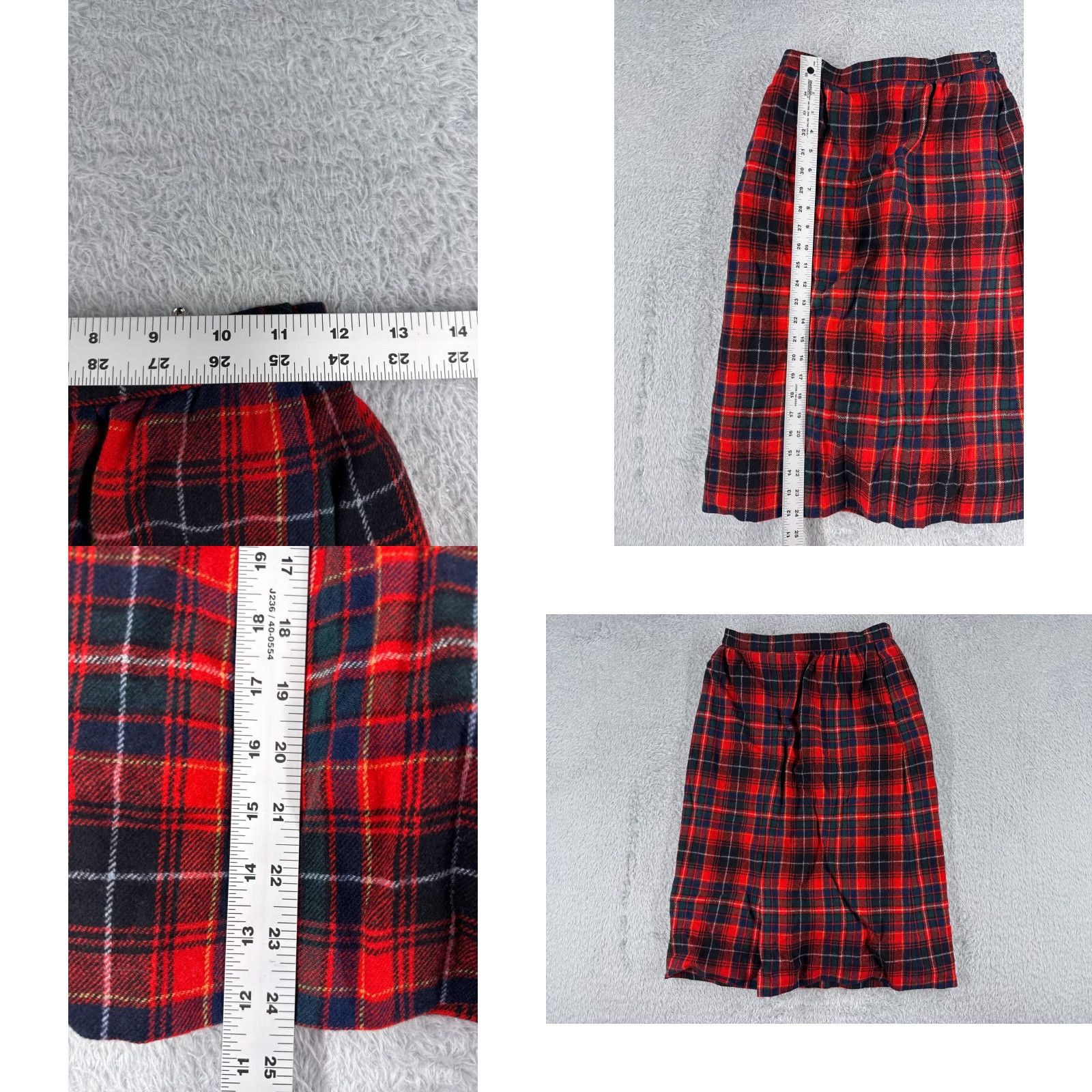 Pendleton VINTAGE Pendleton Skirt Womens 8 Red Tartan Plaid 100% Virgin Wool US Made 24" Size 30" / US 8 / IT 44 - 9 Thumbnail