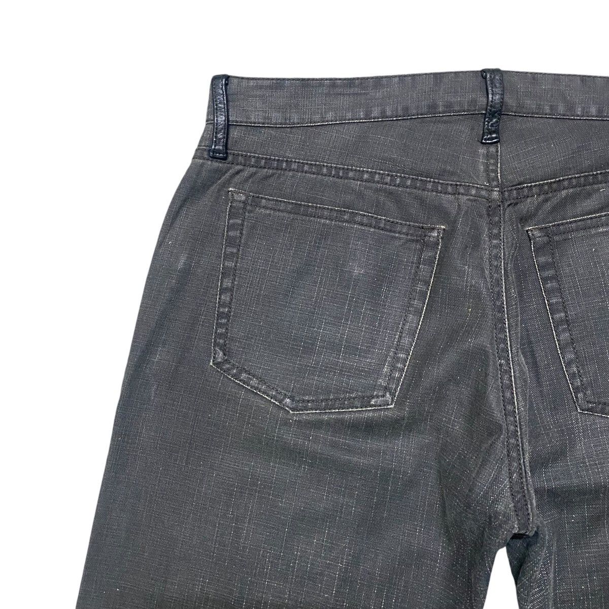 Japanese Brand Hiromichi Nakano Black Waxed Denim Flare Jeans Hedi Slimane Size US 31 - 10 Thumbnail