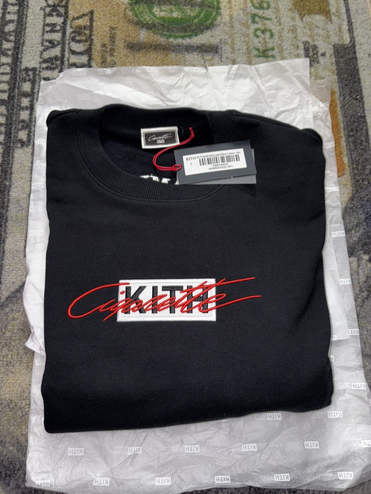 Kith × Ronnie Fieg Kith x Cigarette Racing Legend Nelson Crewneck Black Size US L / EU 52-54 / 3 - 1 Thumbnail