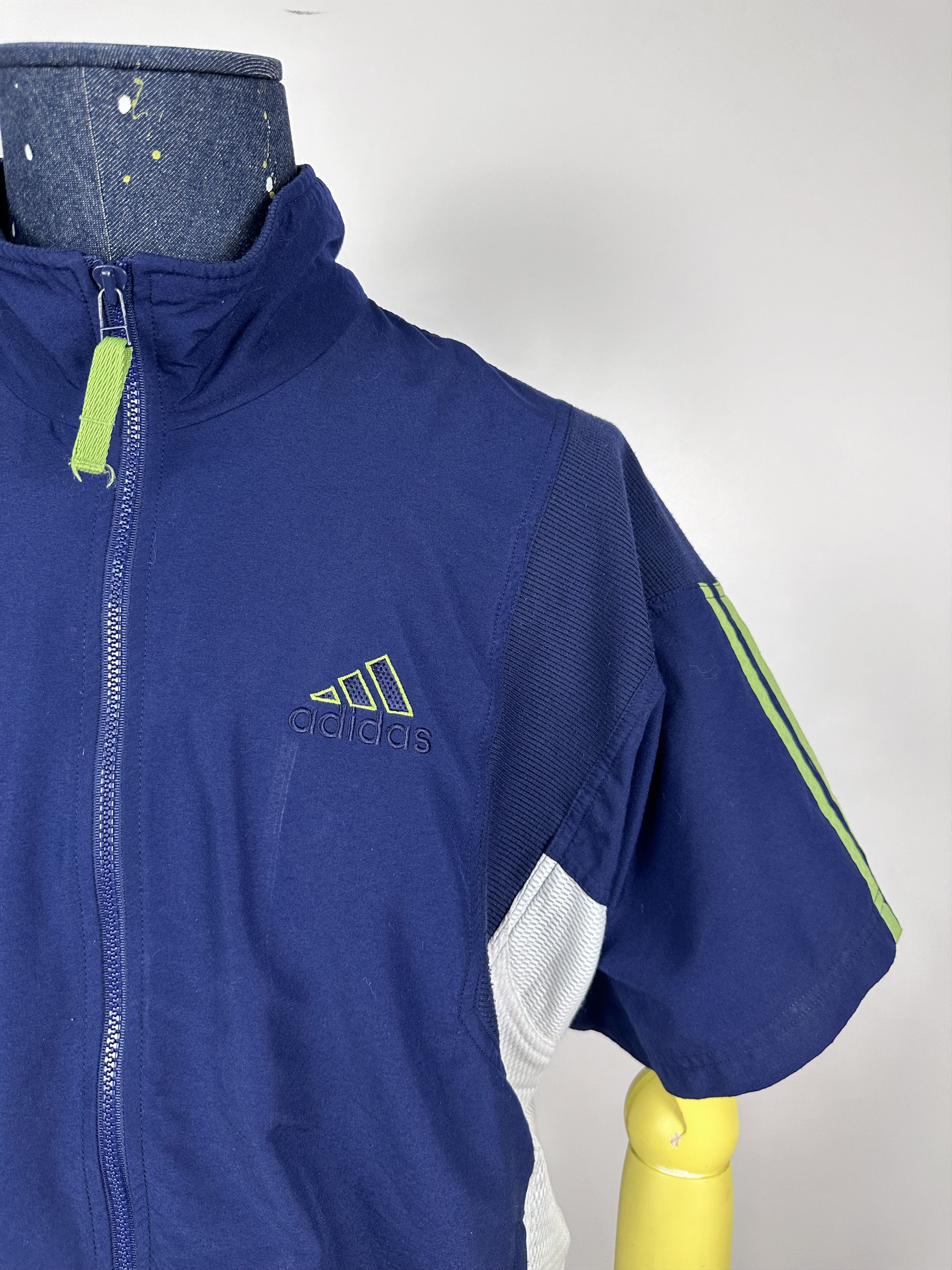Adidas × Vintage Adidas Vintage 90s Blue Green Track Tracksuit Top Jacket Size US M / EU 48-50 / 2 - 3 Thumbnail