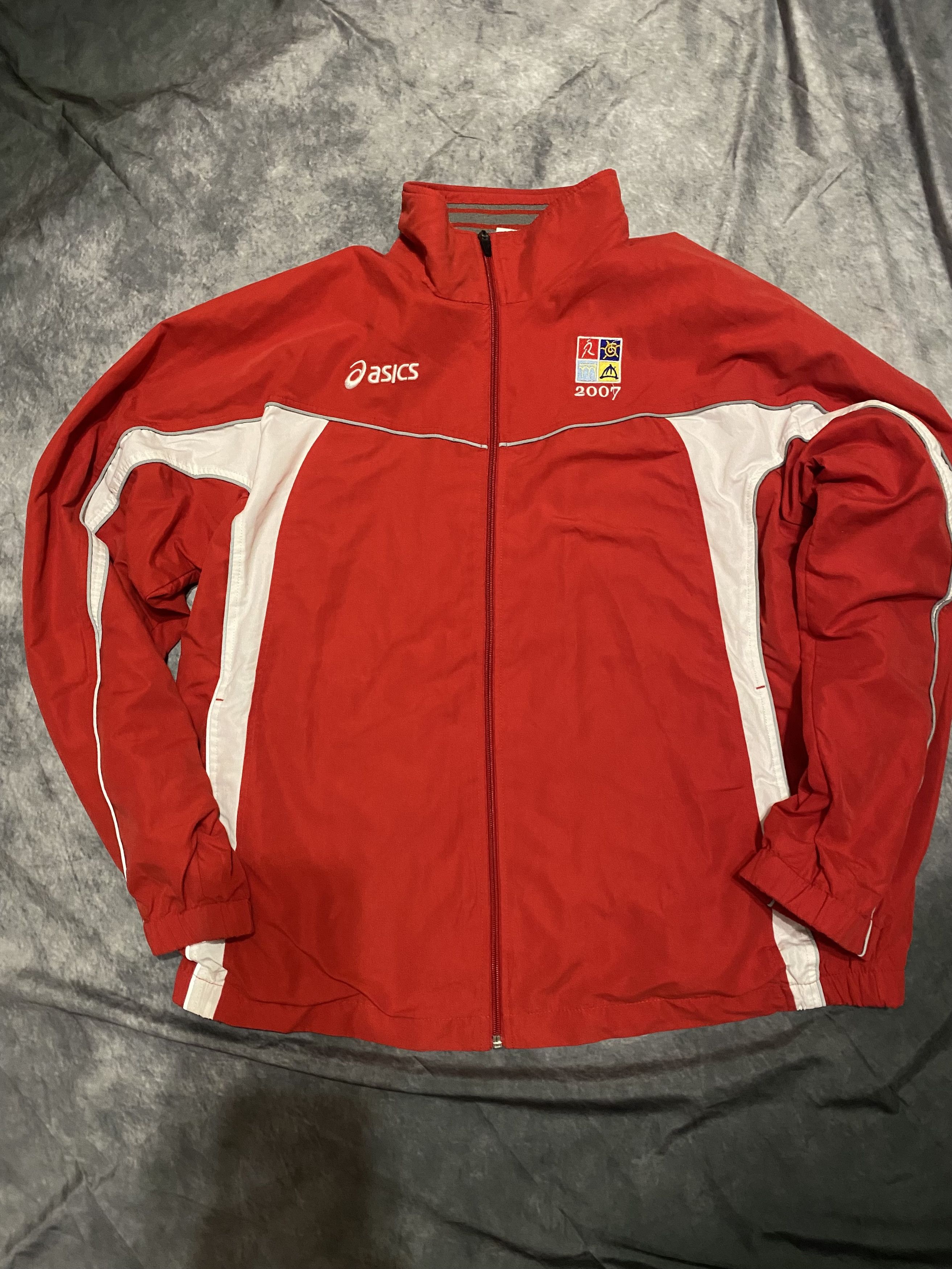 Asics Vintage 2007 Asics Japan Track Jacket - Red/White - Size L Size US L / EU 52-54 / 3 - 1 Thumbnail