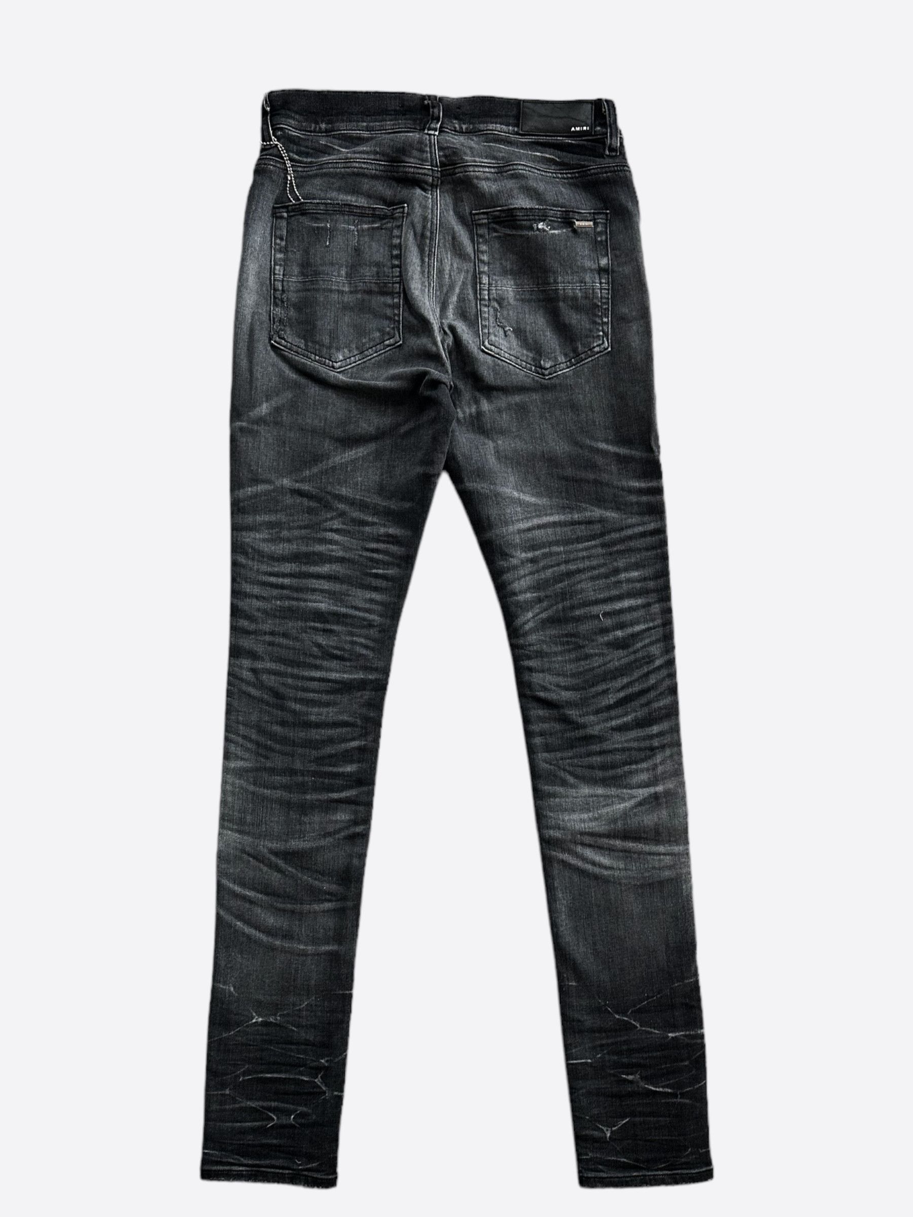 Amiri Amiri Storm Grey & Black Patch MX1 Jeans | Grailed