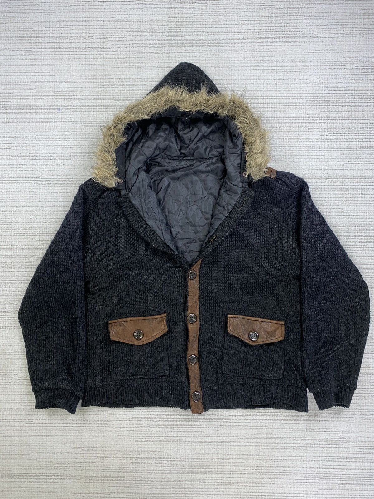 Hysteric Glamour × If Six Was Nine × Vintage Vintage Hysteric Glamour Faux Fur Hoodie Knit Button Jacket Size US L / EU 52-54 / 3 - 6 Thumbnail
