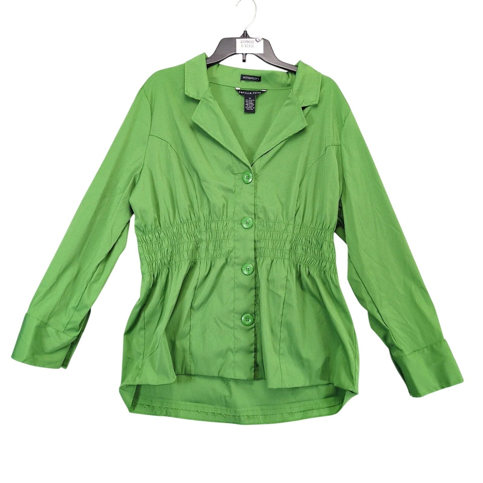 Other Antilia Femme Green Smocked Waist Blouse Tunic Top 3X Size 3XL / US 20-22 - 1 Thumbnail
