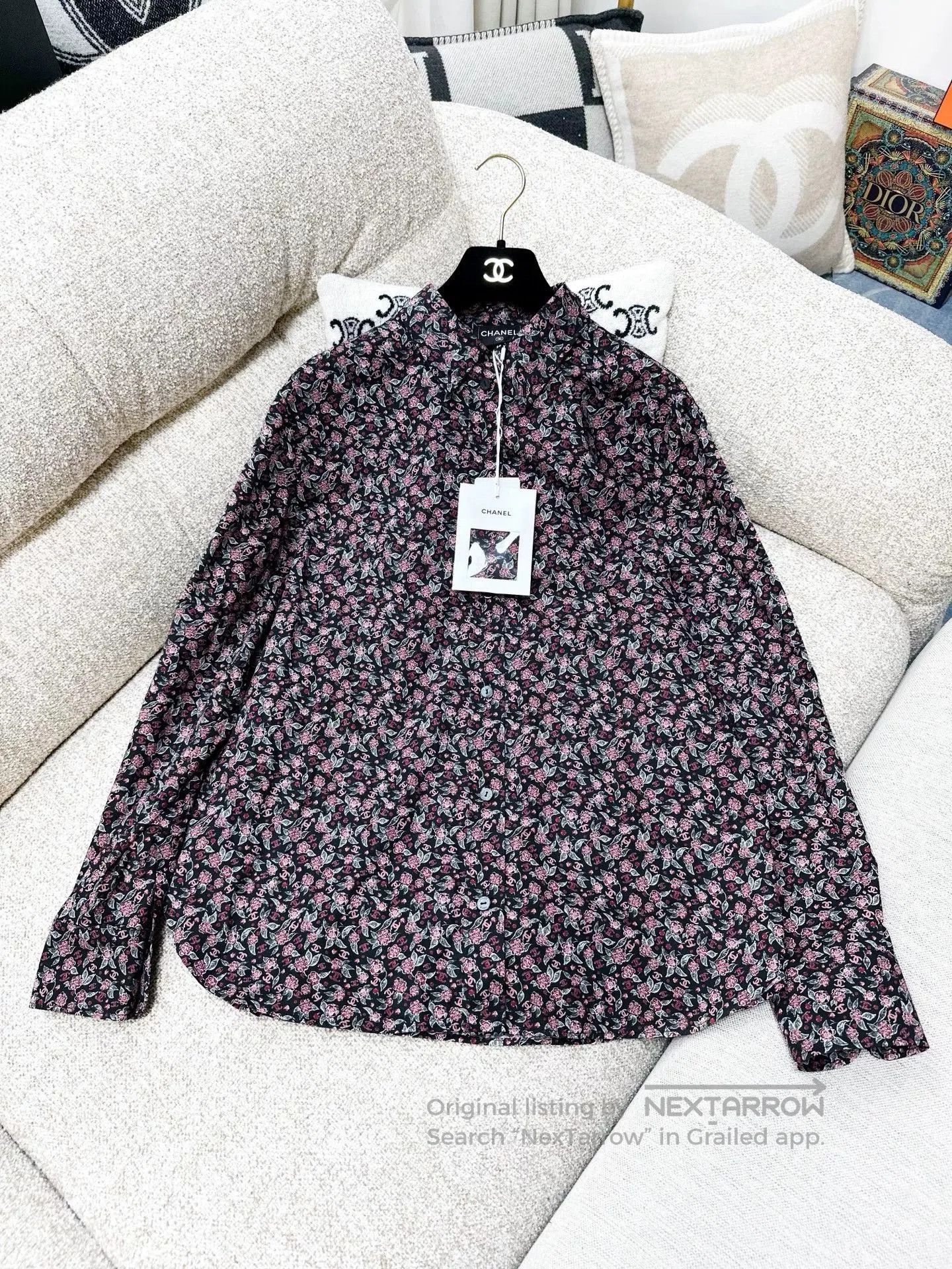 Chanel Chanel 24B Floral CC Collar Shirt. Size US M / EU 48-50 / 2 - 1 Thumbnail
