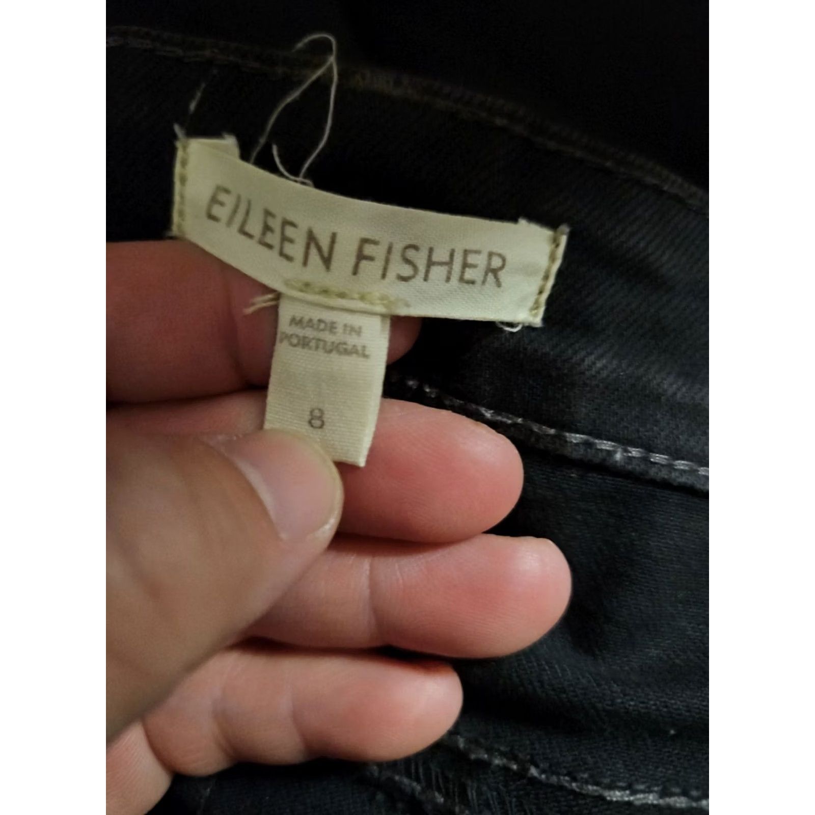 Eileen Fisher Eileen Fisher Jeans Black 8 Regular Fit 5-Pocket Denim Cotton Spandex Button Vintage No Size 30" / US 8 / IT 44 - 7 Thumbnail