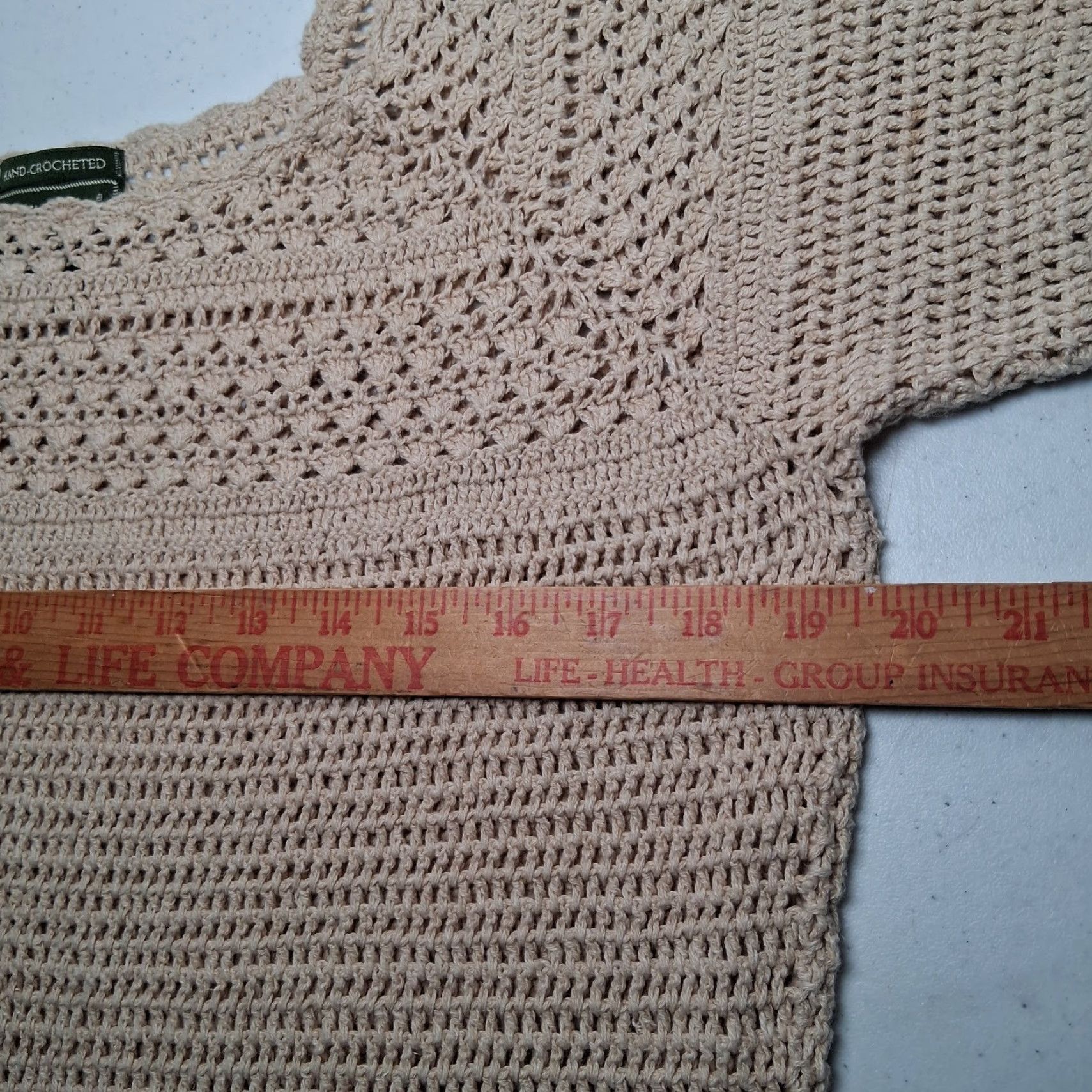 Eddie Bauer Eddie Bauer Sweater Shirt XL Tall Linen Cotton Open Knit Tan Beige Short Sleeve Pullover Bohemian Open Knit Casual Womens Size XL / US 12-14 / IT 48-50 - 4 Thumbnail