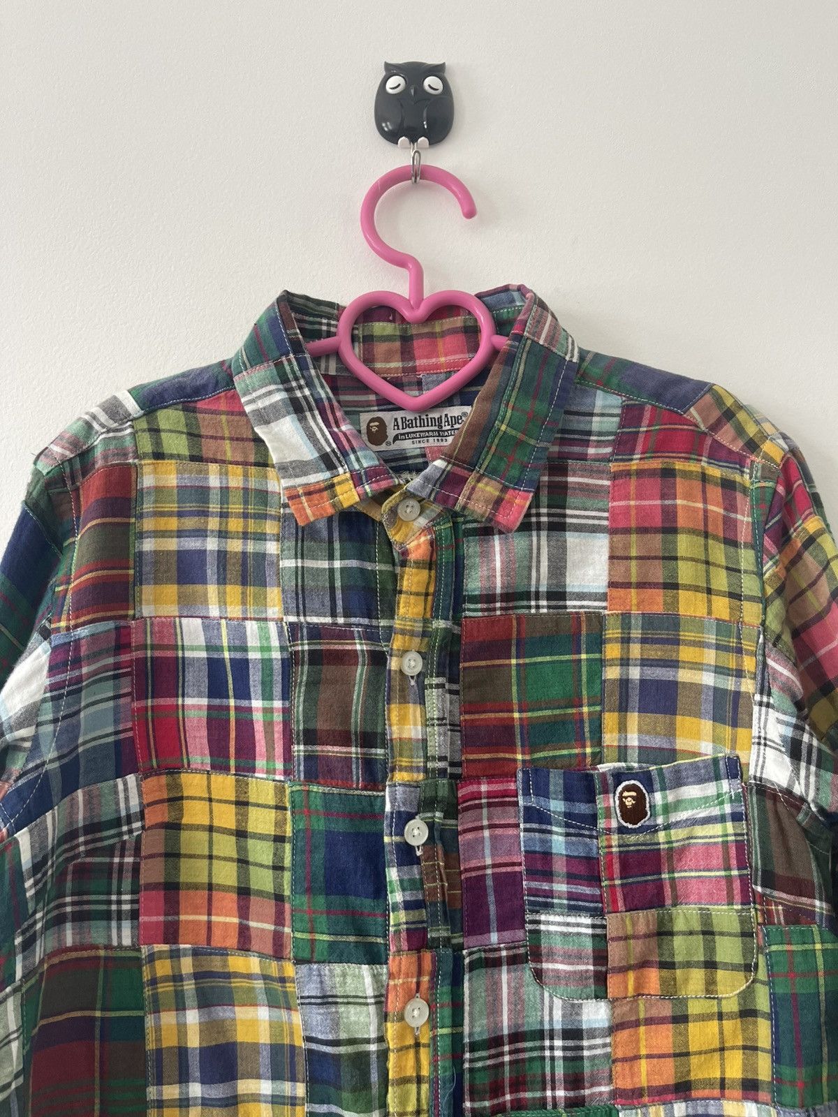 Bape BAPE Patchwork Single Pocket Button Up Shirt Rare Size Size US XS / EU 42 / 0 - 4 Thumbnail