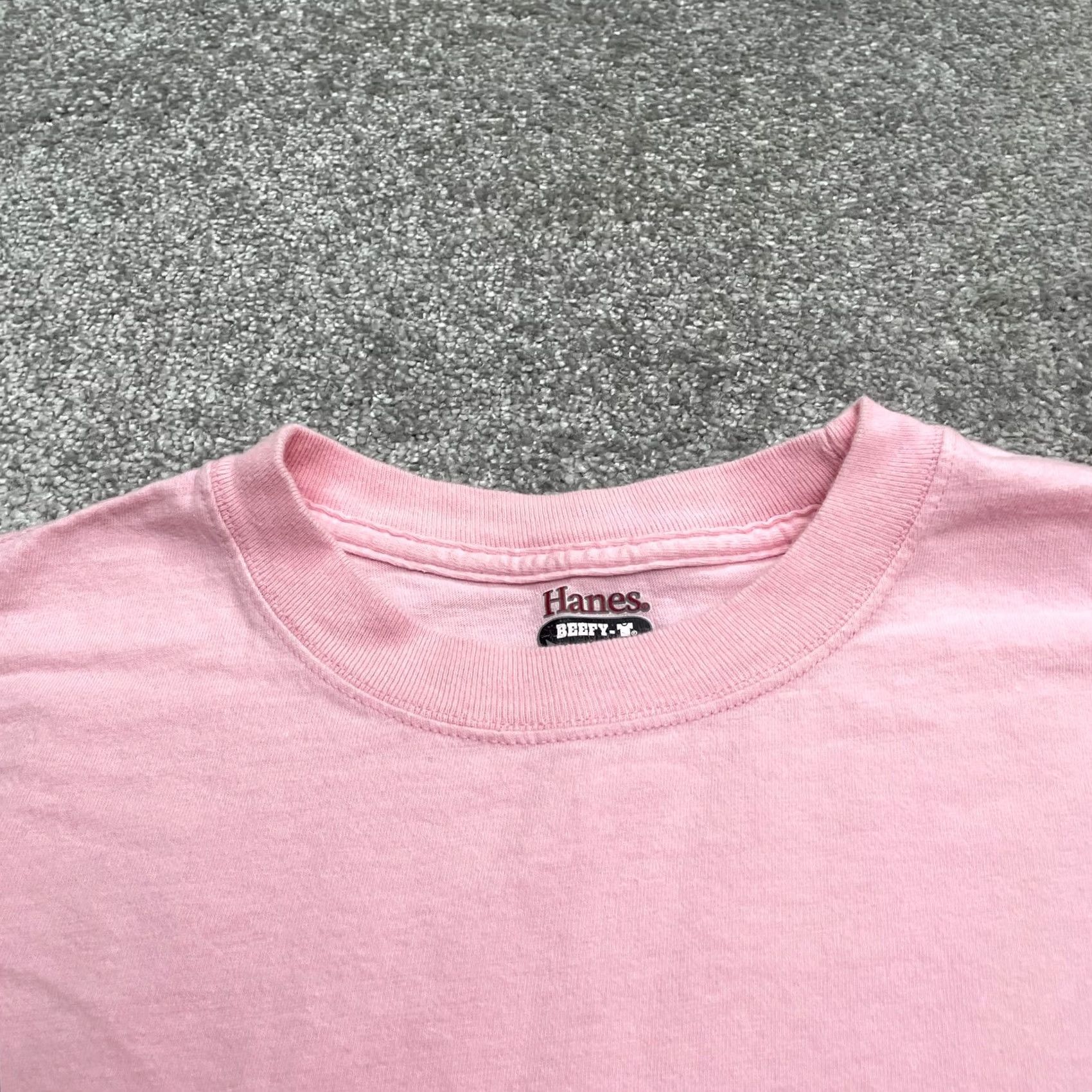 Hanes Hanes Beef-T Basic T-Shirt Mens 2XL Pink Crew Neck Short Sleeve Essential Tee Shirt Mens Regular Cotton Knit Logo Vintage: No Size US XXL / EU 58 / 5 - 3 Thumbnail