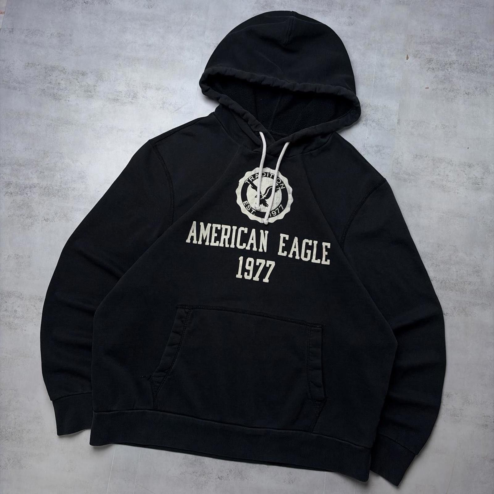 American Eagle Outfitters Y2K Black American Eagle Grunge Baggy Skater Hoodie Size US L / EU 52-54 / 3 - 2 Thumbnail