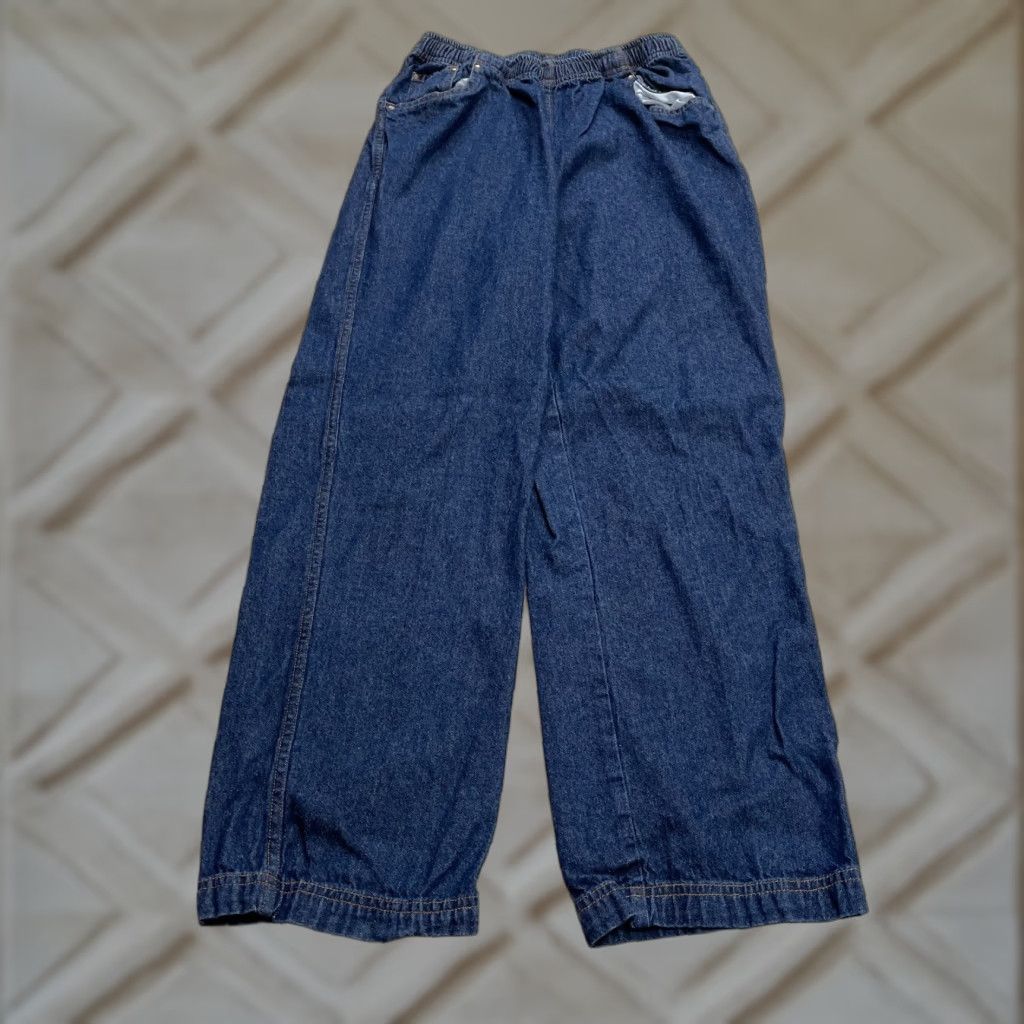 Denime Rebecca Malone Jeans Womens Medium Blue Denim Dark Wash Elastic Waist 25x27 Pant Size 32" / US 10 / IT 46 - 1 Thumbnail