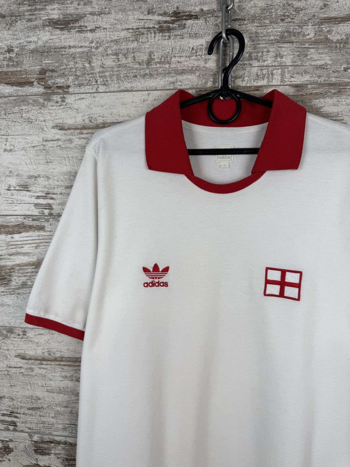 Adidas × Vintage Mens Vintage Adidas England T-shirt polos soccer jersey y2k Size US L / EU 52-54 / 3 - 3 Thumbnail