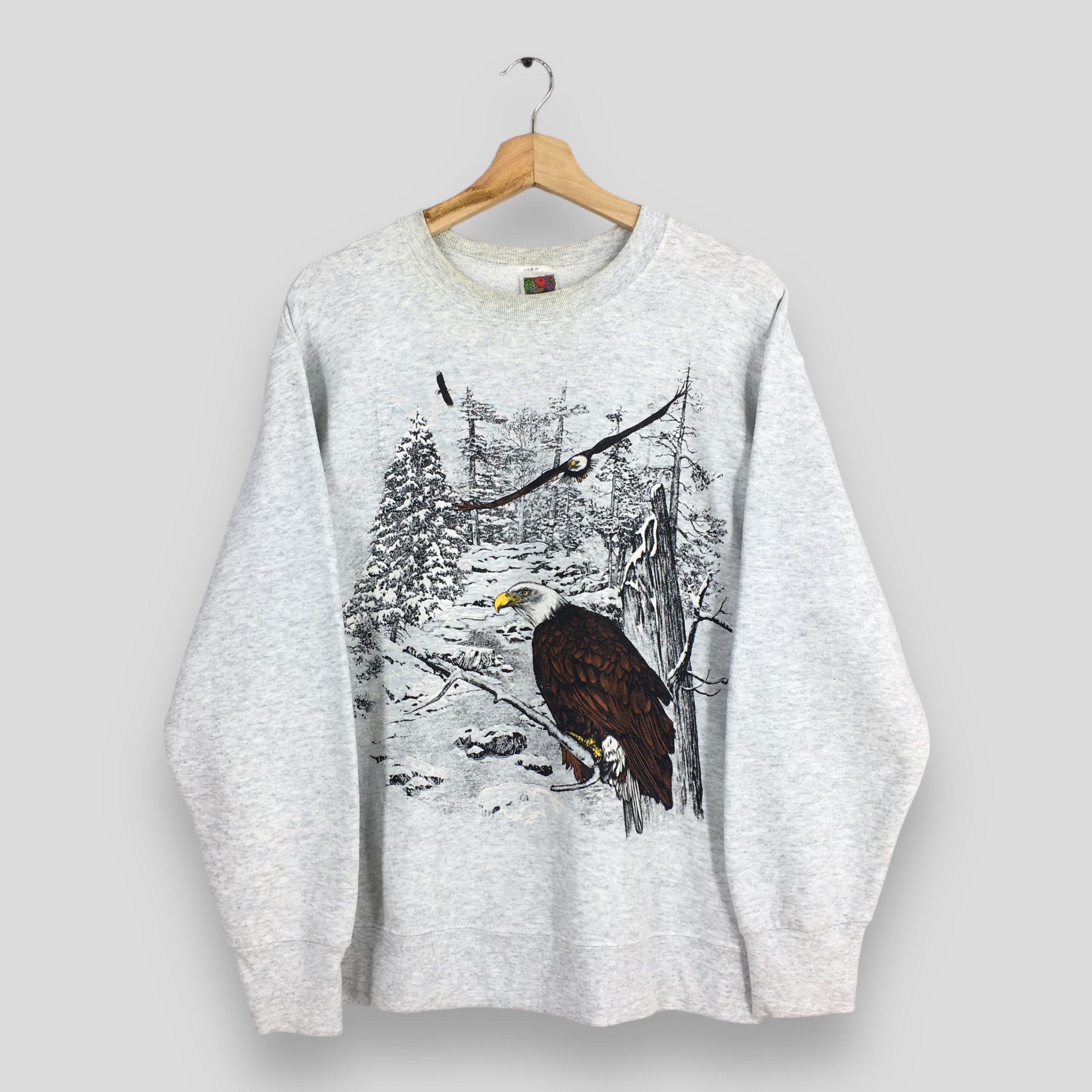 Fruit Of The Loom × Vintage Vintage Bald Eagles Hawk Animal Fly Free Sweatshirt Medium Size US M / EU 48-50 / 2 - 1 Thumbnail