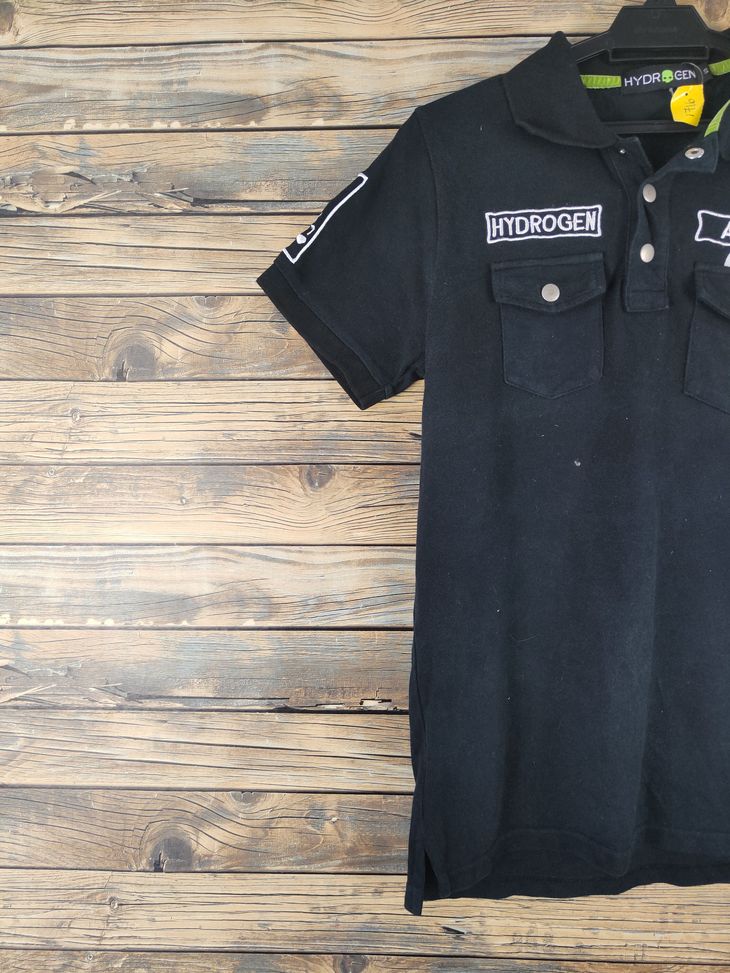 HYDROGEN DL Hydrogen skull Black Polo Shirts #1716 Size US S / EU 44-46 / 1 - 3 Thumbnail