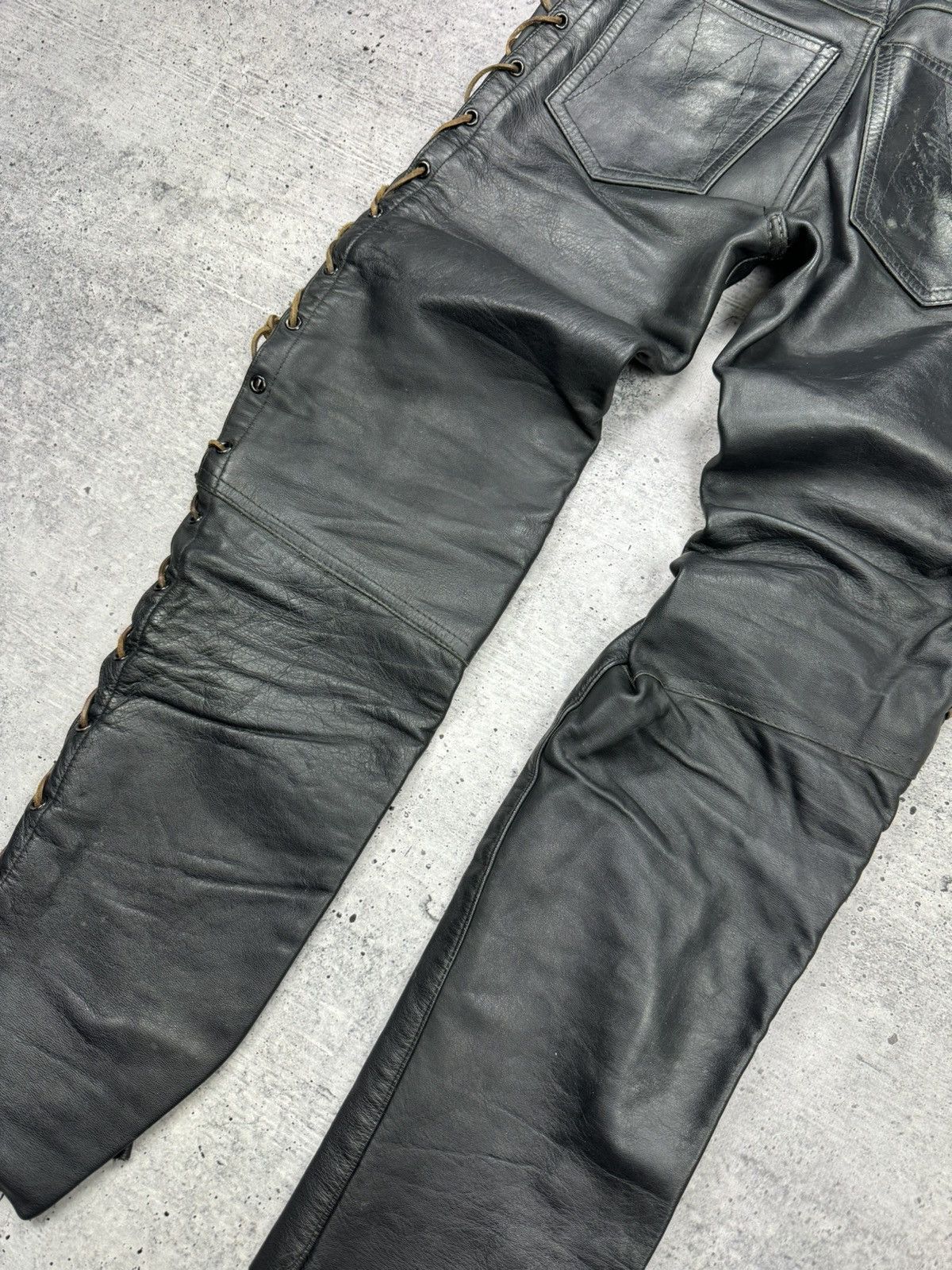 Genuine Leather × Vintage Vintage 90’s Y2K Style Casual Cowboy Genuine Leather Pants Size US 31 - 20 Thumbnail