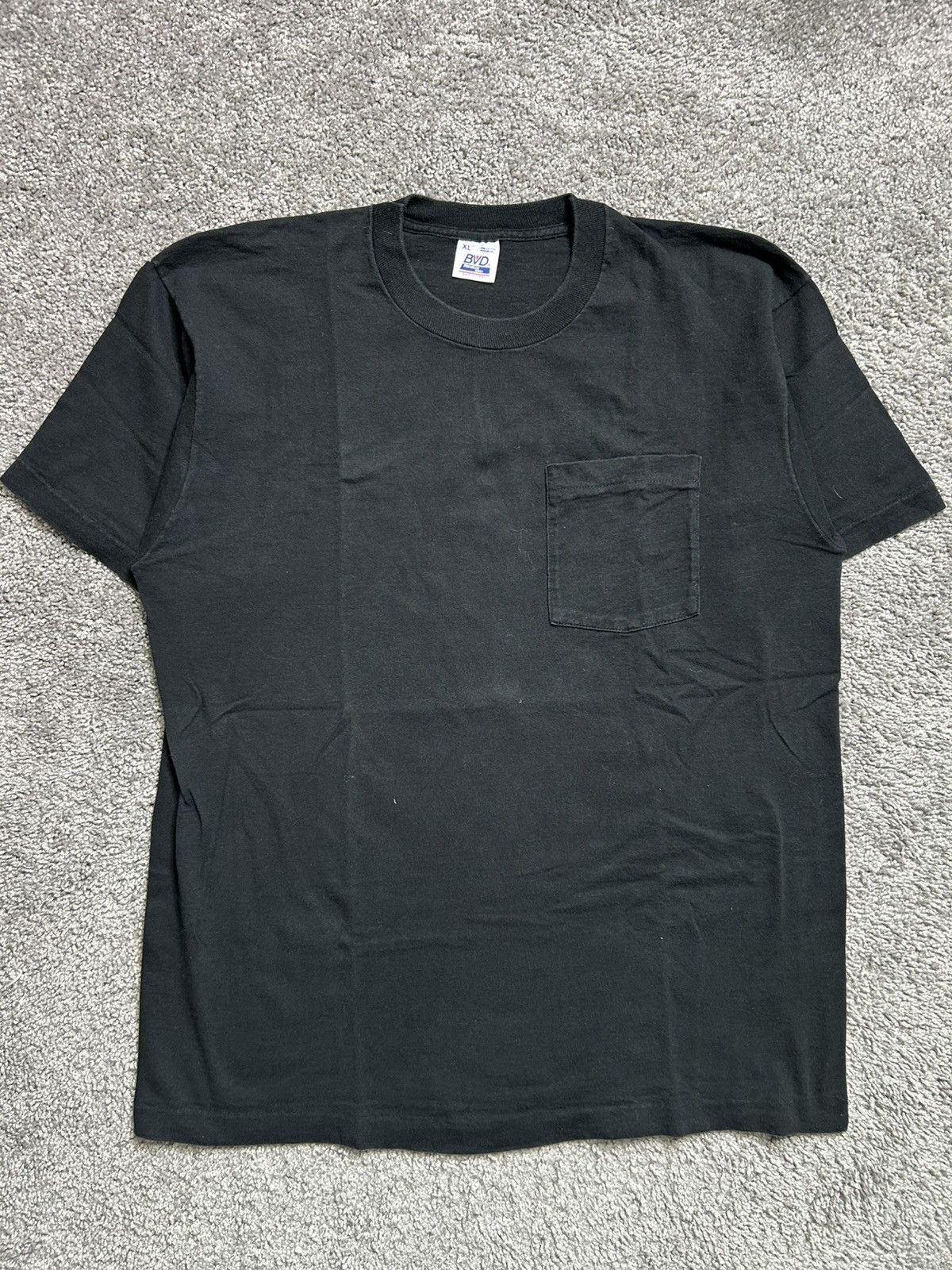 Vintage Vintage 90s BVD Blank Selvedge Pocket Tee Made in USA Size US XL / EU 56 / 4 - 1 Thumbnail