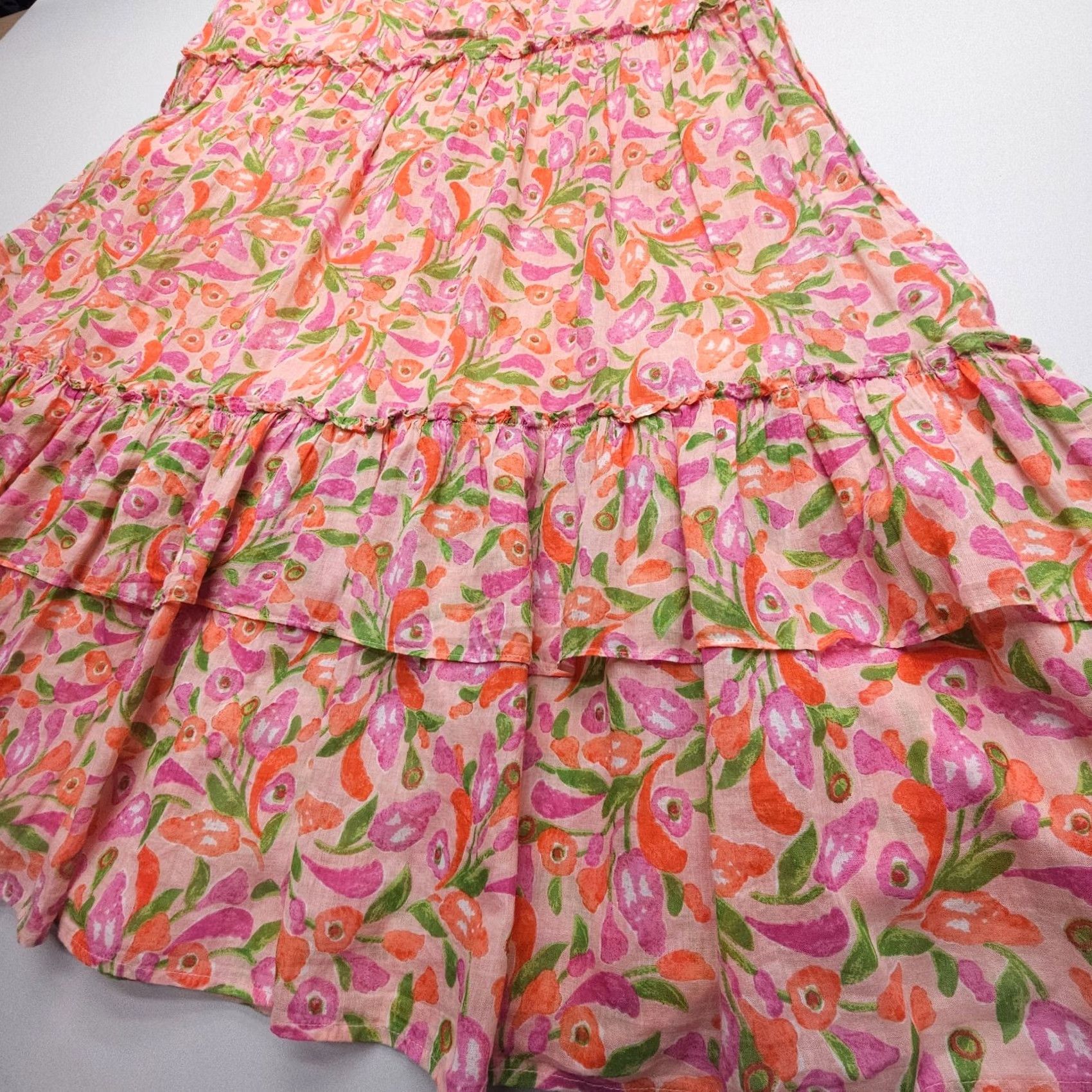 Banjanan Banjanan Maxi Dress in Mini Bloom Rose XS Multicolor Cotton Knit Floral 3/4 Sleeve Collared Button Bohemian Casual Party/Cocktail Travel Lightweight Size XS / US 0-2 / IT 36-38 - 6 Thumbnail